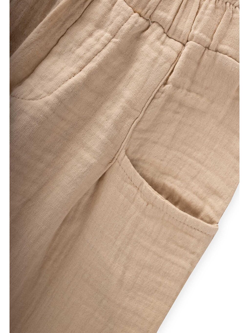 Bej Kız Çocuk Müslin Pantolon-2