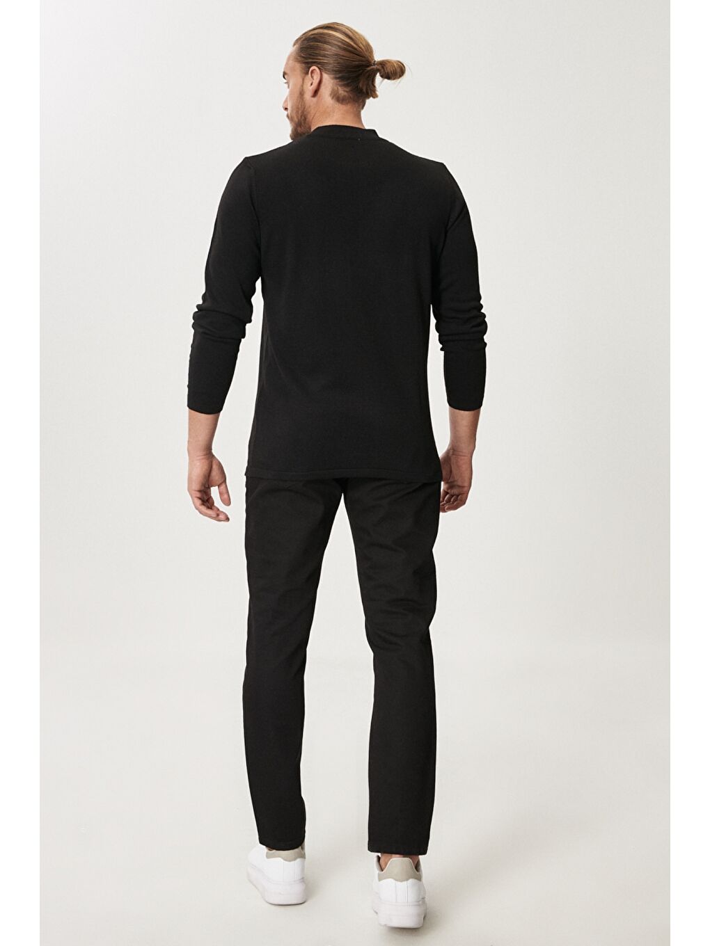 Erkek Siyah Trend Slim Fit Dar Kesim 5 Cepli Esnek Denim Jean Pantolon-4