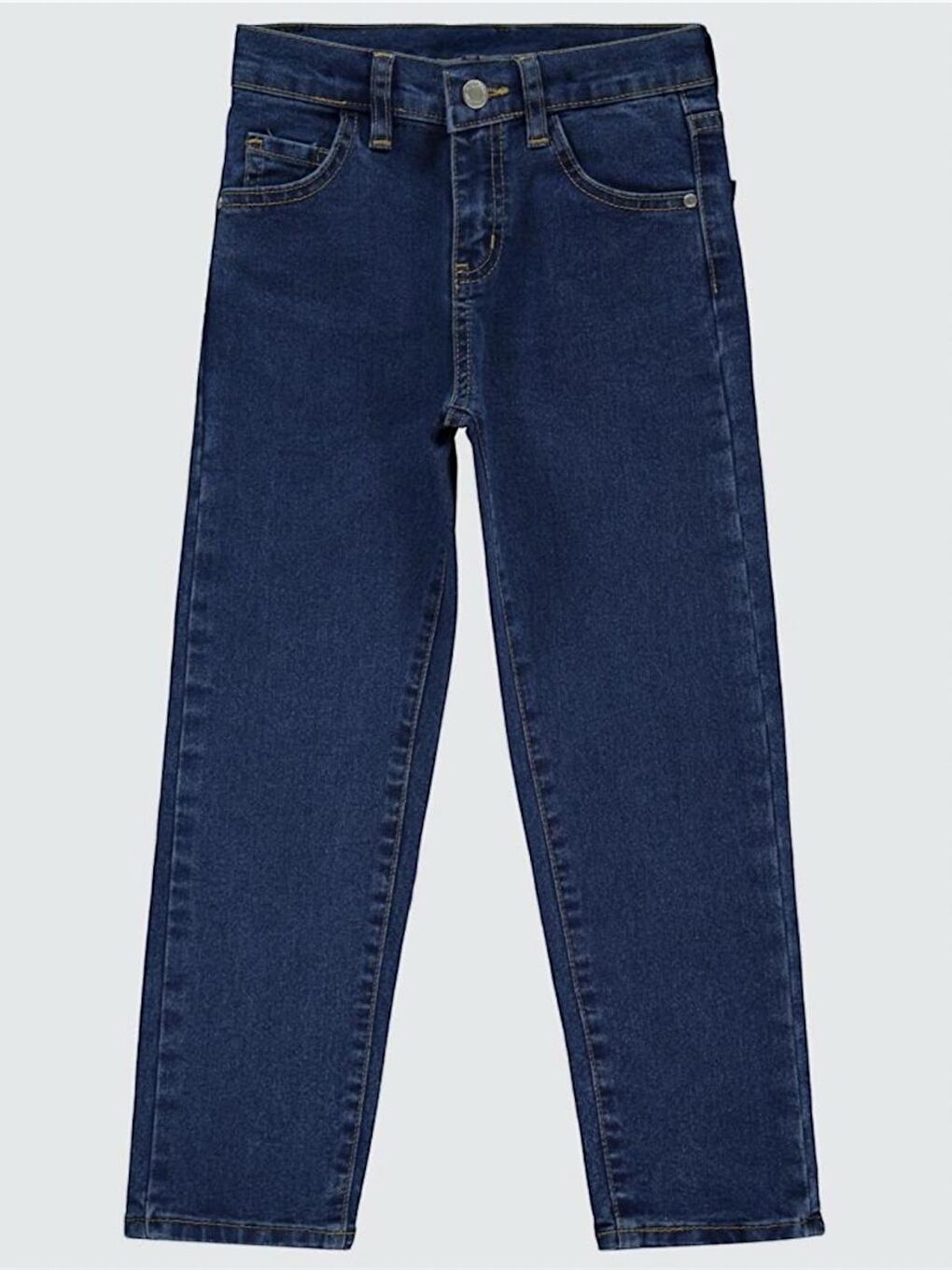 Mavi Erkek Çocuk 6–15 Yaş Rahat Kesim Jean Pantolon Düz Boru Paça Straight Fit