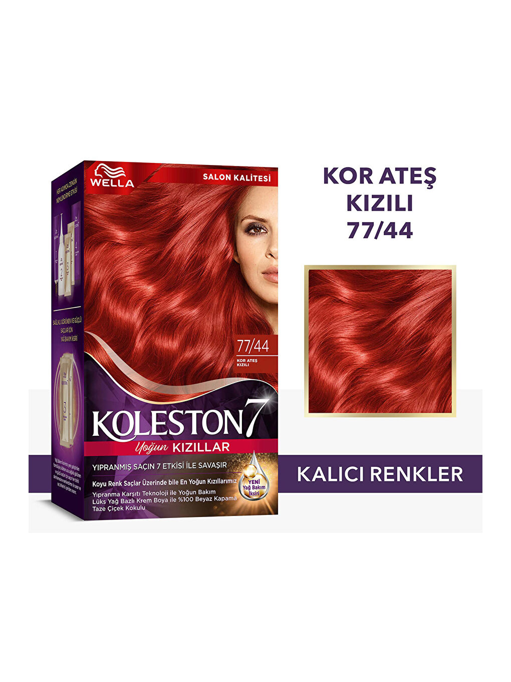 Wella Renksiz Koleston Supreme Saç Boyası 77/44 Kor Ateş Kızılı