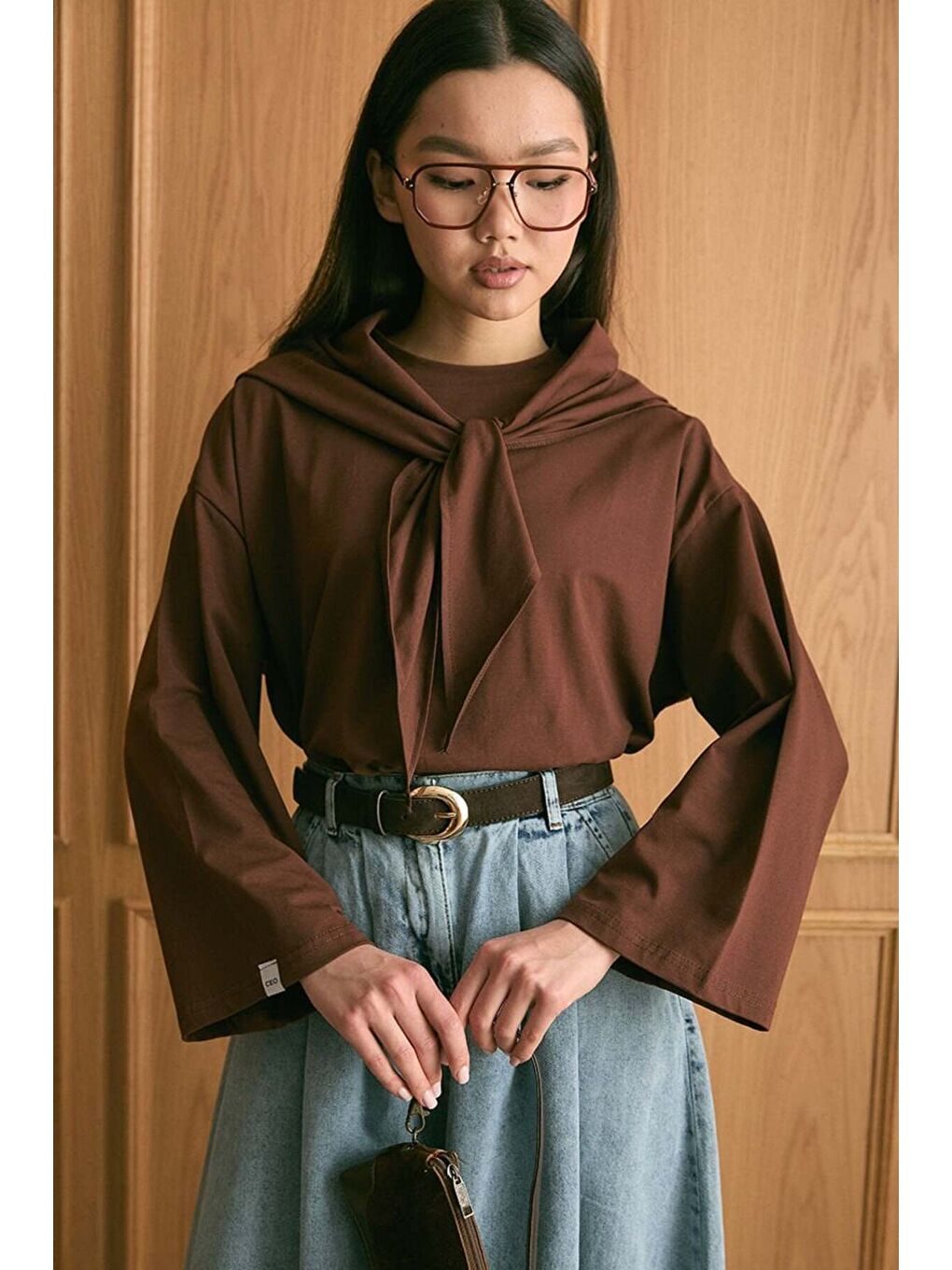 Kahverengi Acı Kahve Fularlı Body-1