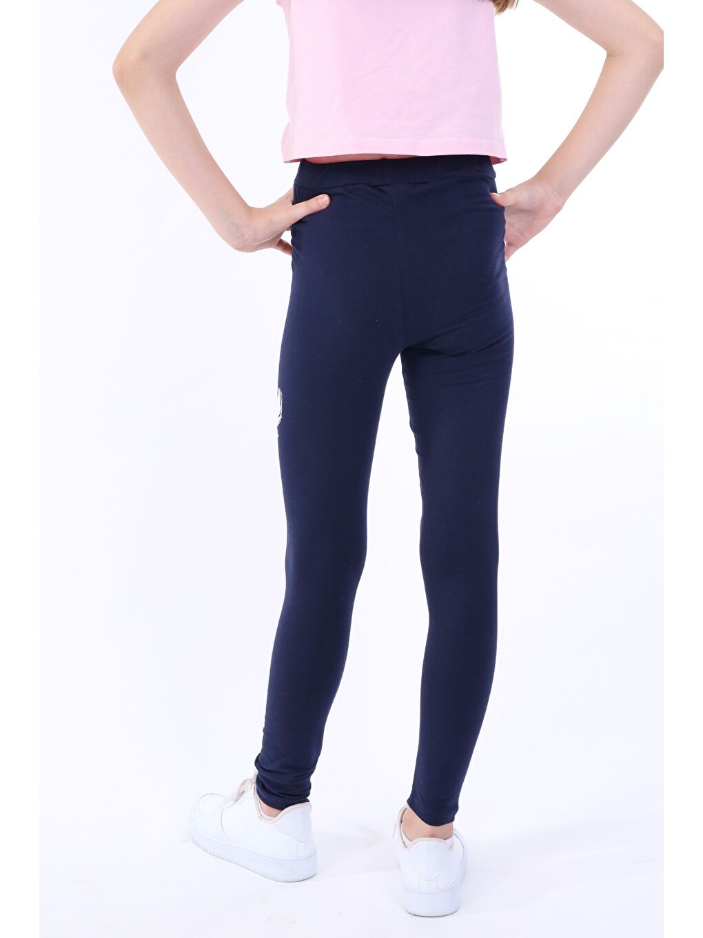 Lacivert Kız Çocuk Baskılı Tayt-1