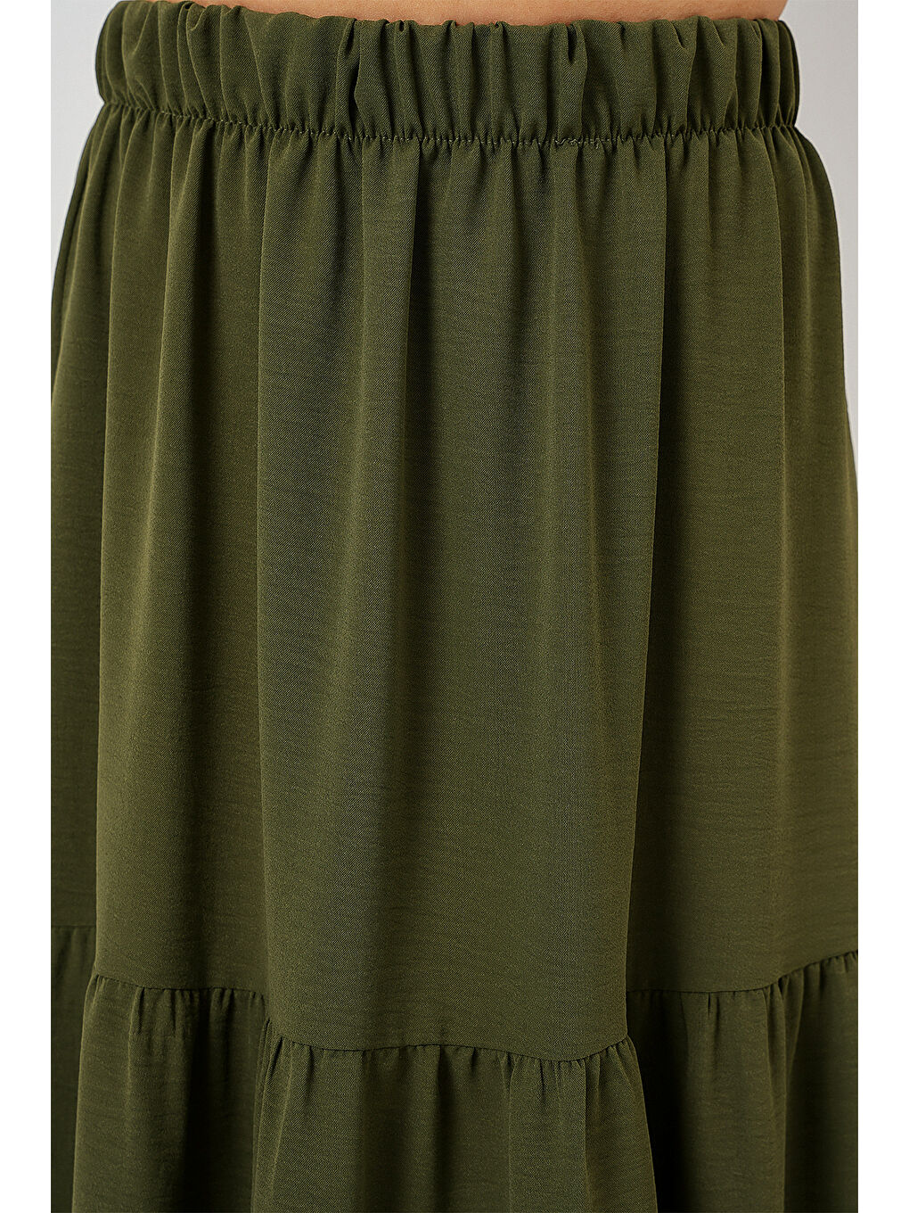 Kadın Ayrobin Uzun Etek 8048 - Haki-4