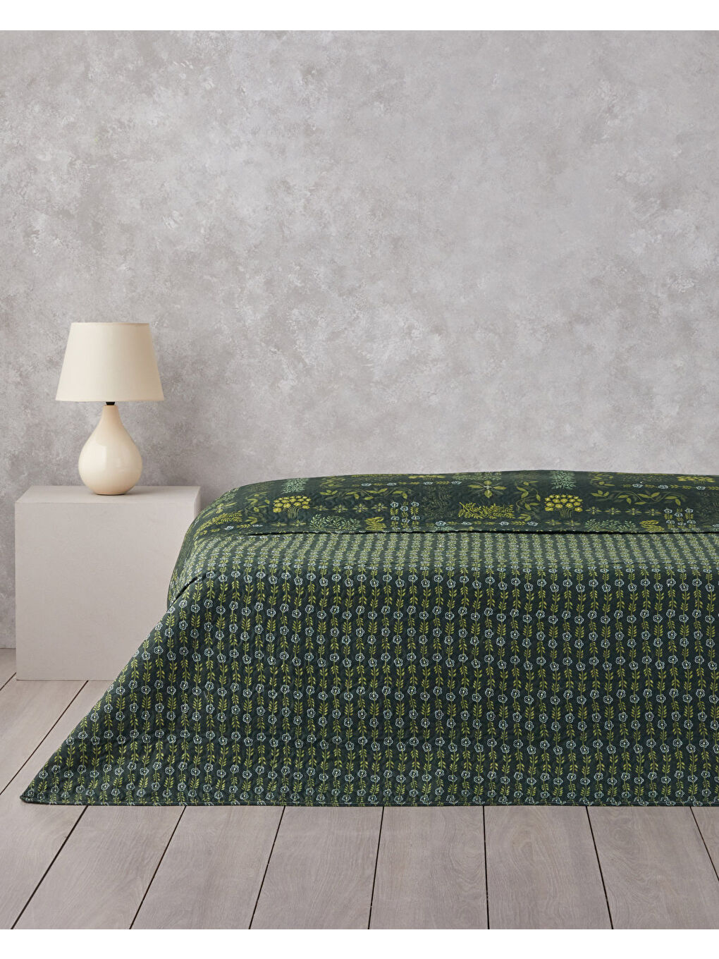Tendril Bloom Çift Kişilik Çok Amaçlı Örtü 200x220 cm Yeşil-1