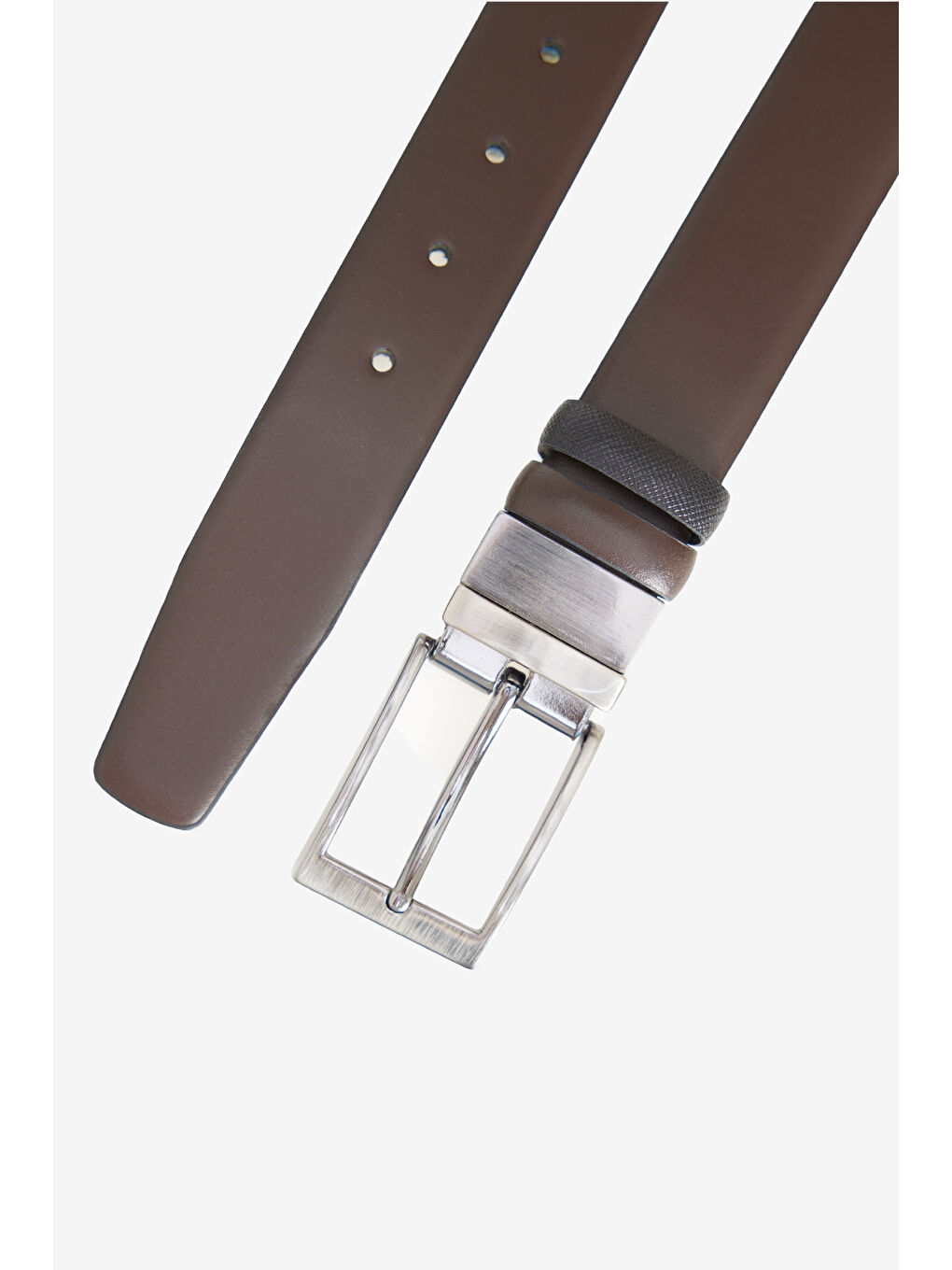 Erkek Siyah-Kahverengi %100 Deri Çift Taraflı Klasik Kemer-1