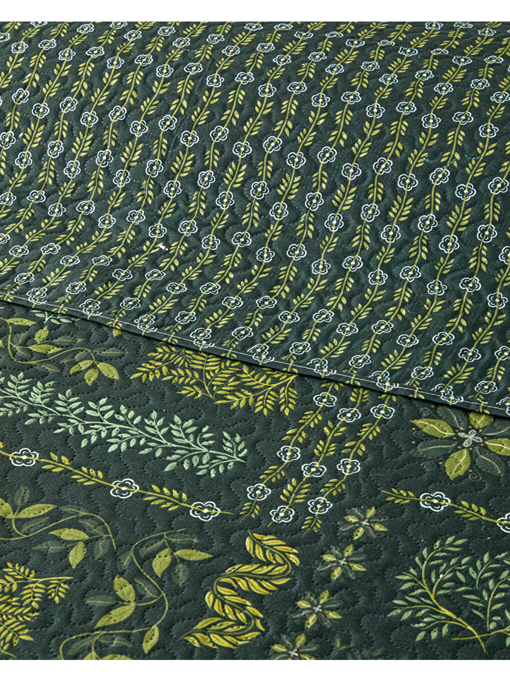 Tendril Bloom Çift Kişilik Çok Amaçlı Örtü 200x220 cm Yeşil-3