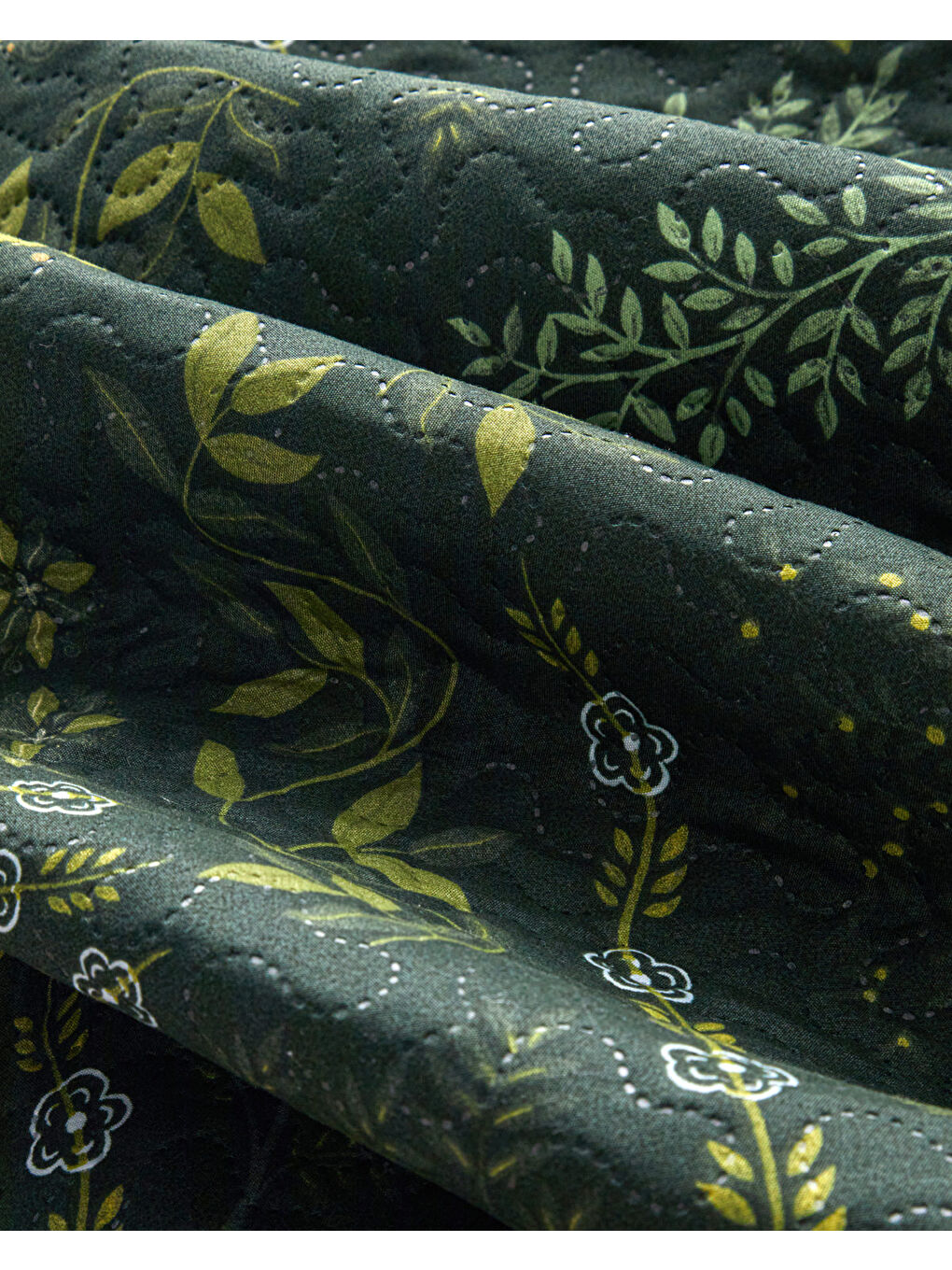 Tendril Bloom Çift Kişilik Çok Amaçlı Örtü 200x220 cm Yeşil-4