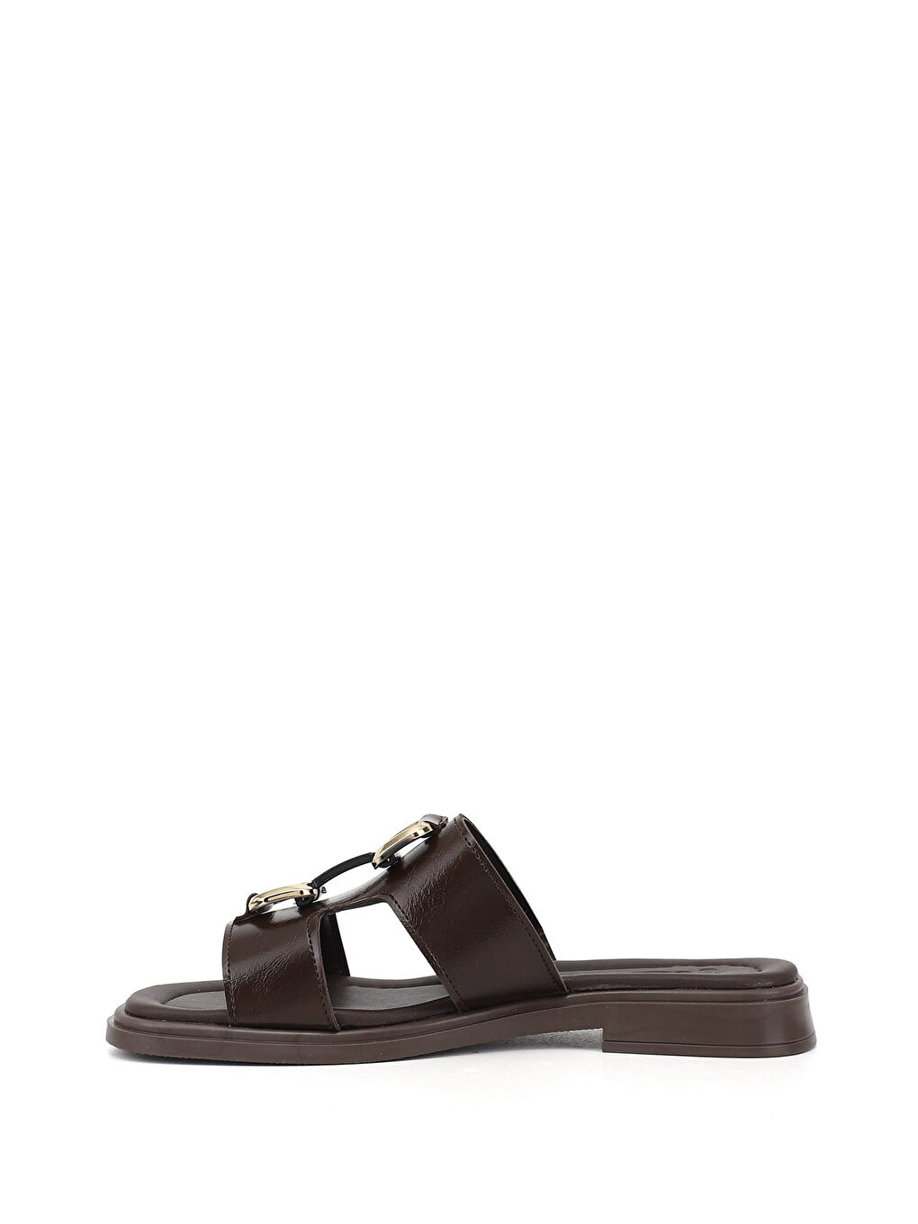 Kahverengi Kadın KAHVERENGİ Tokalı Günlük Terlik-3