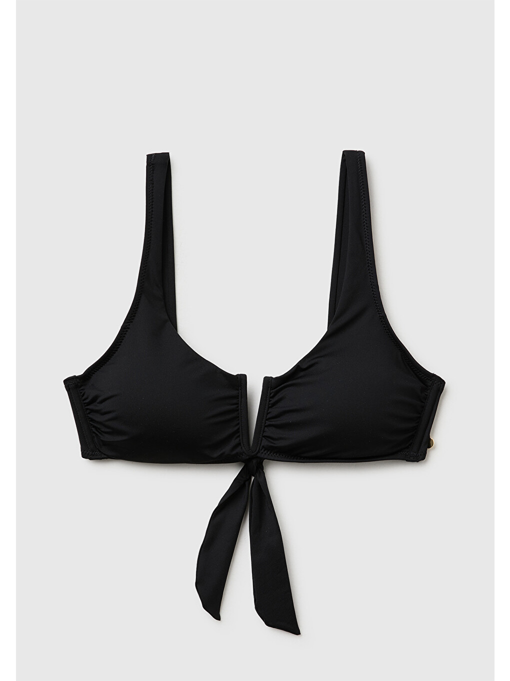 Kadın Siyah Arkası Fiyonklu Çıkarılabilir Pedli Bikini Üstü