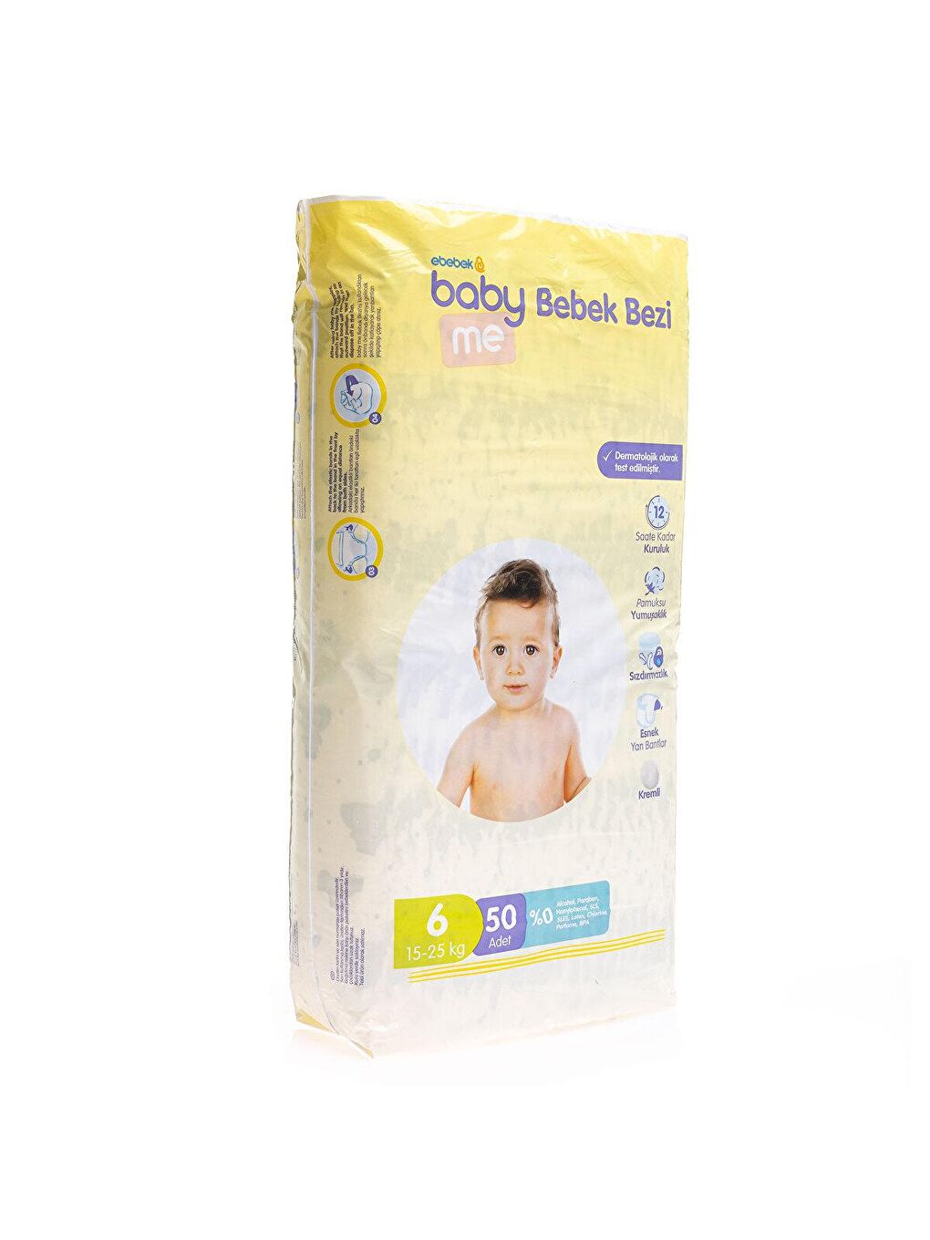 baby me Renksiz XL 6 Numara Bebek Bezi 15-25 kg 50 Adet - 1