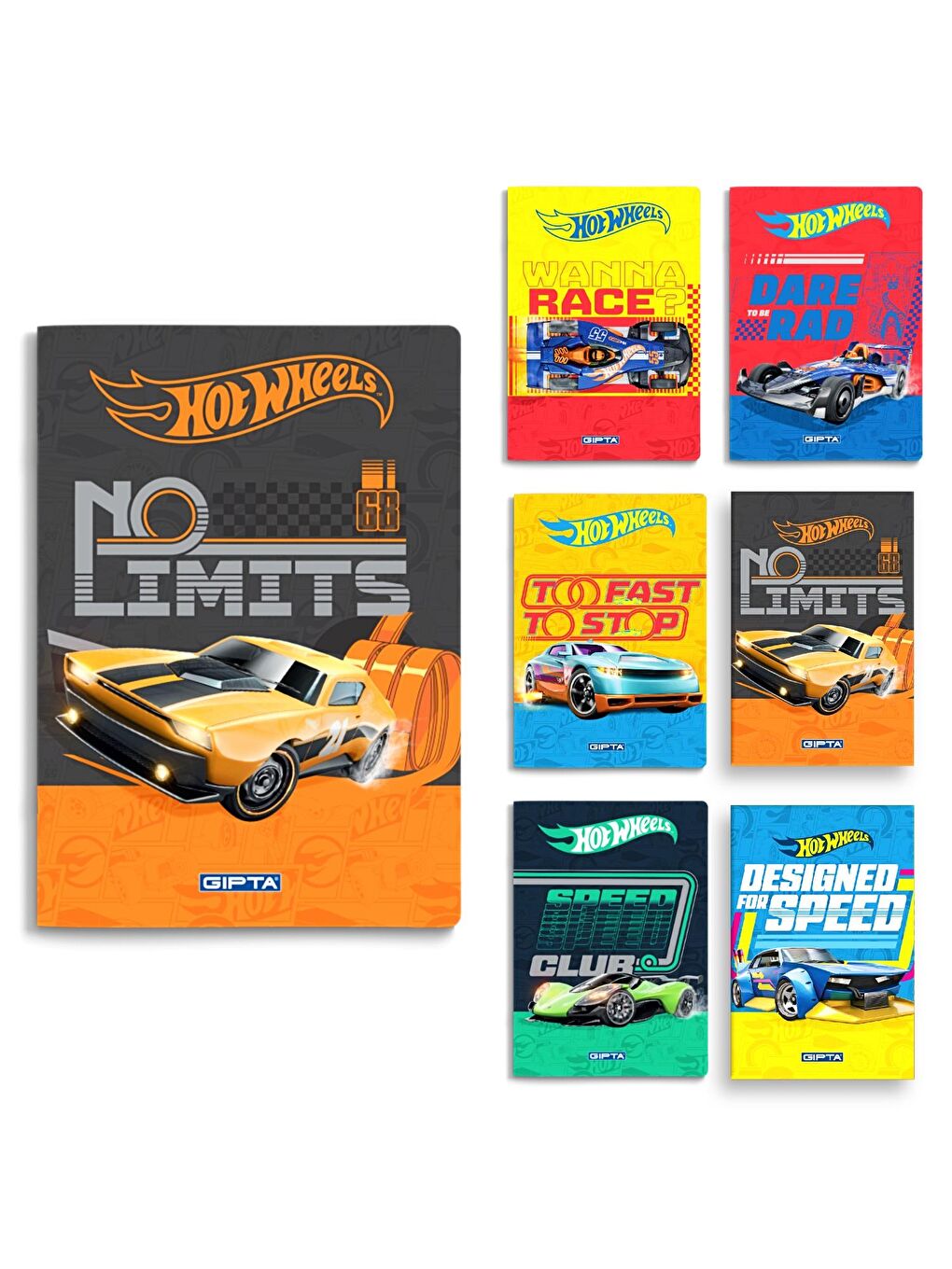 Hot Wheels Karton Kapak Dikişli Not Defteri A6 48 Yaprak Çizgili (5443)