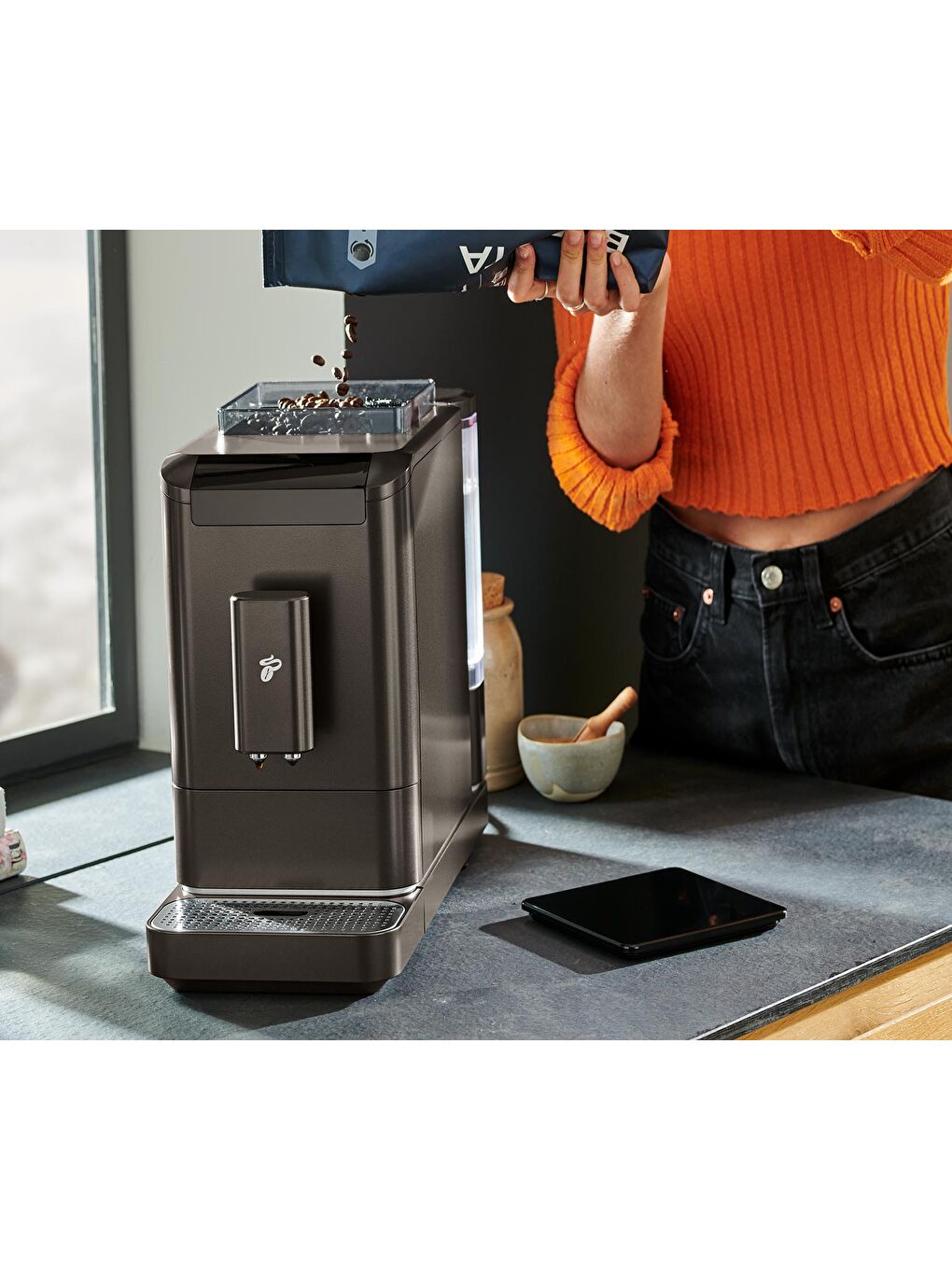 Esperto 2 Caffè Tam Otomatik Kahve Makinesi, Granit Black-1