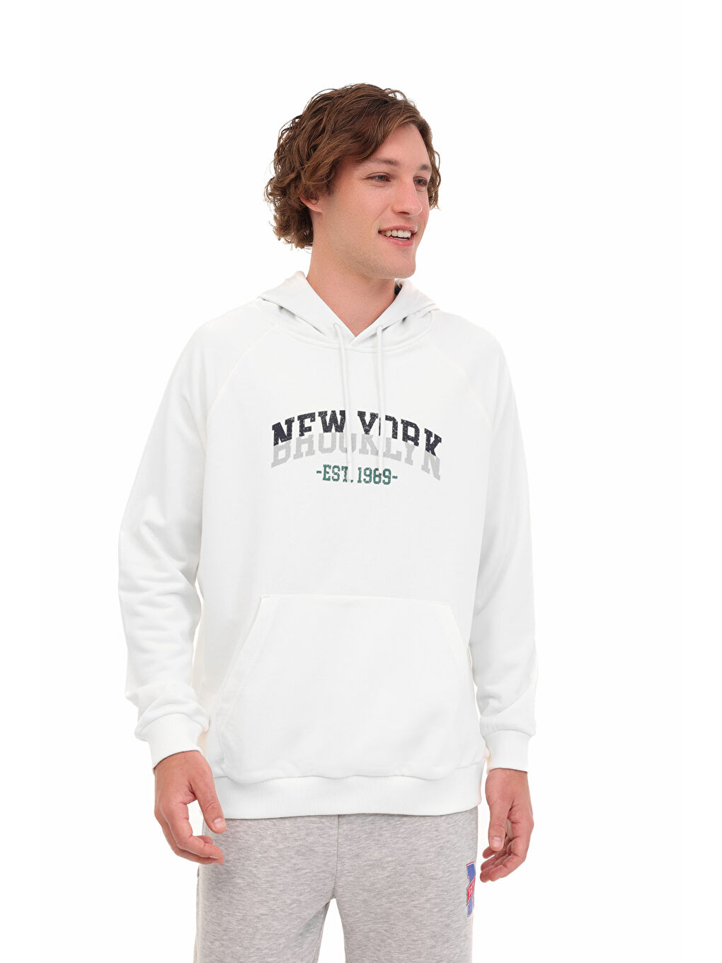 Beyaz ML HOMES 17CTY212 5PR KIRIK BEYAZ Erkek Hoodie