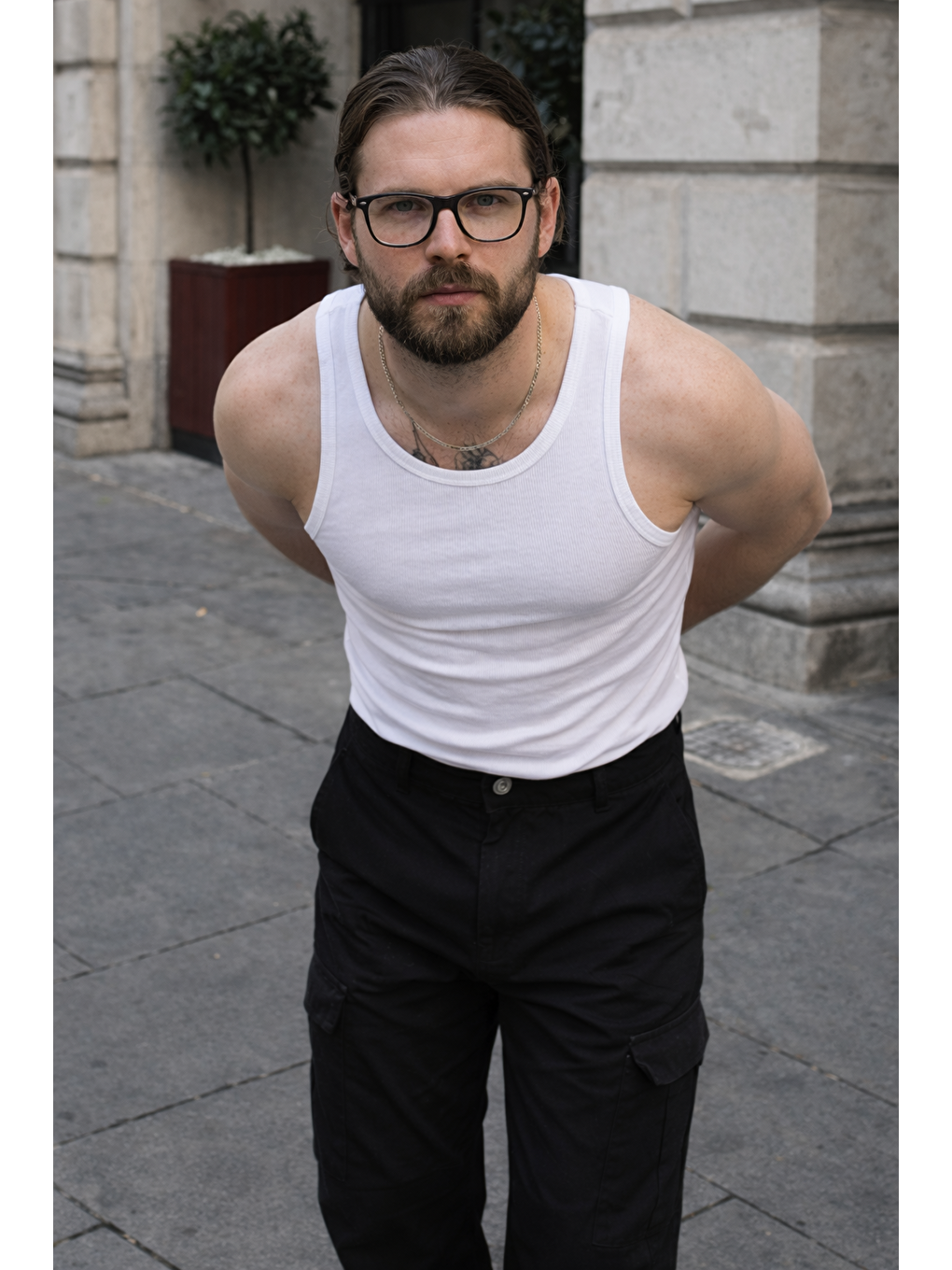 Erkek Günlük Kargo Cep Siyah Baggy Pantolon-2