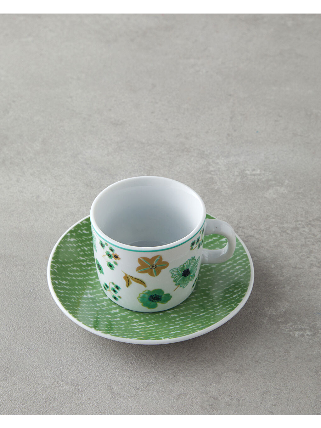 Dewy Porselen 4 Parça 2 Kişilik Kahve Fincan Takımı 80 ml Mavi-yeşil-2