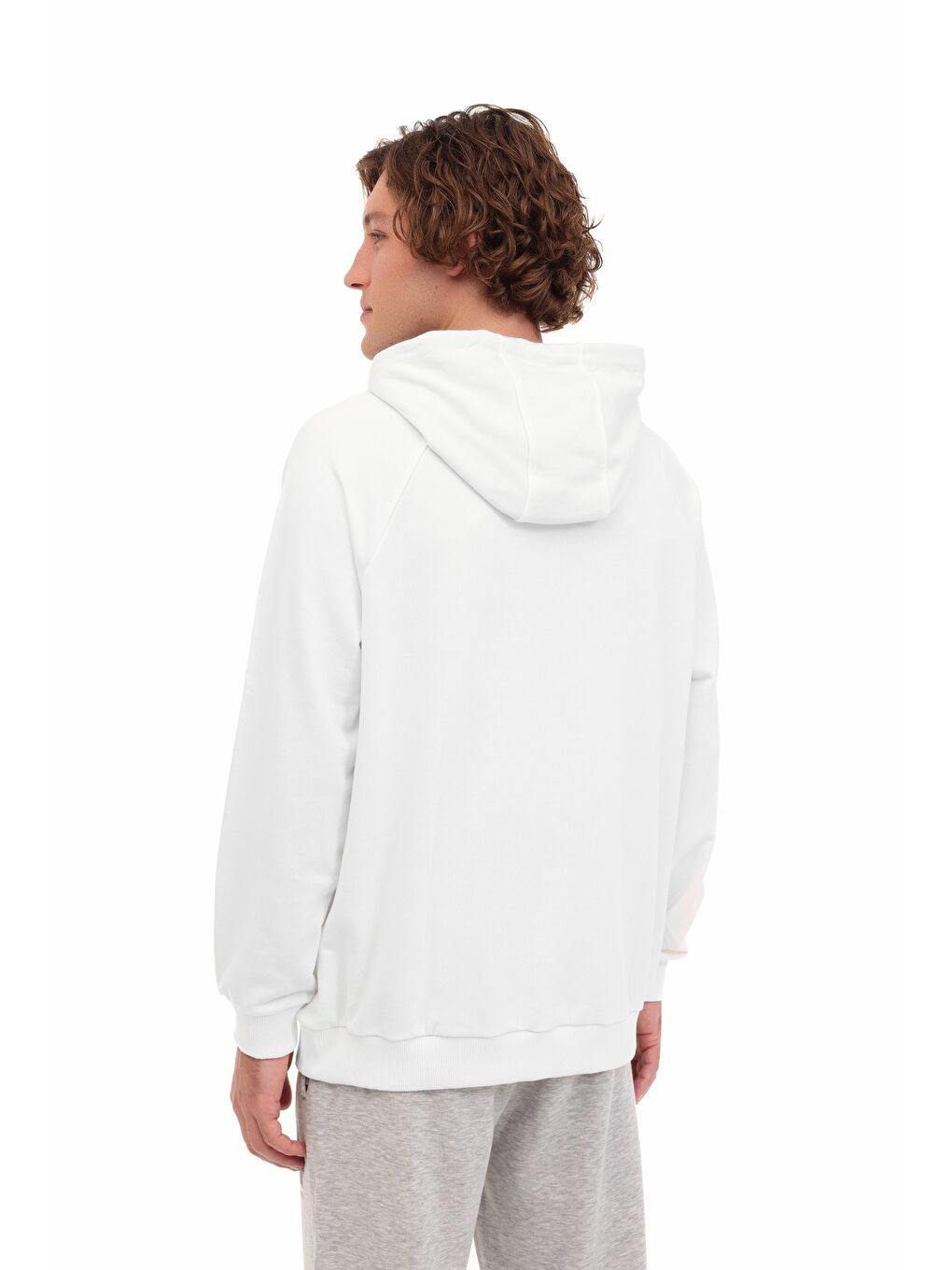 Beyaz ML HOMES 17CTY212 5PR KIRIK BEYAZ Erkek Hoodie-1