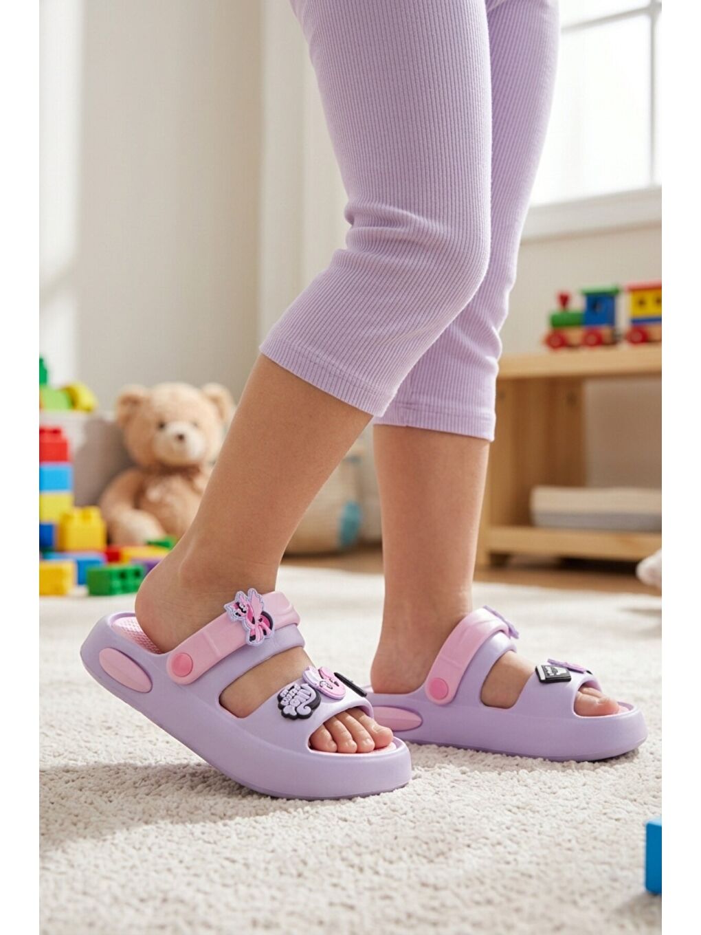 Lila Hafif Esnek Eva Taban Kız Çocuk Terlik 4505 F-P-2