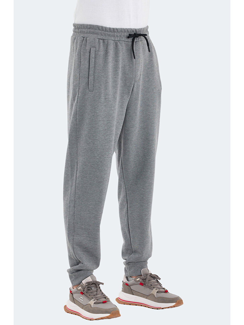 Karışık 2'li Erkek Cepli Dar Paça Siyah - Koyu Gri Eşofman Altı-4