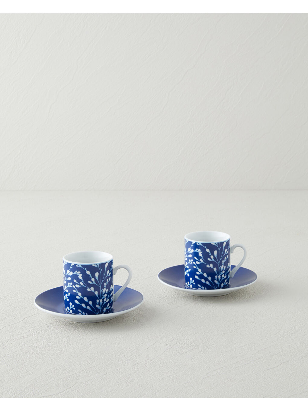 Fawn Porselen 4 Parça 2 Kişilik Kahve Fincan Takımı 80 ml Koyu Mavi