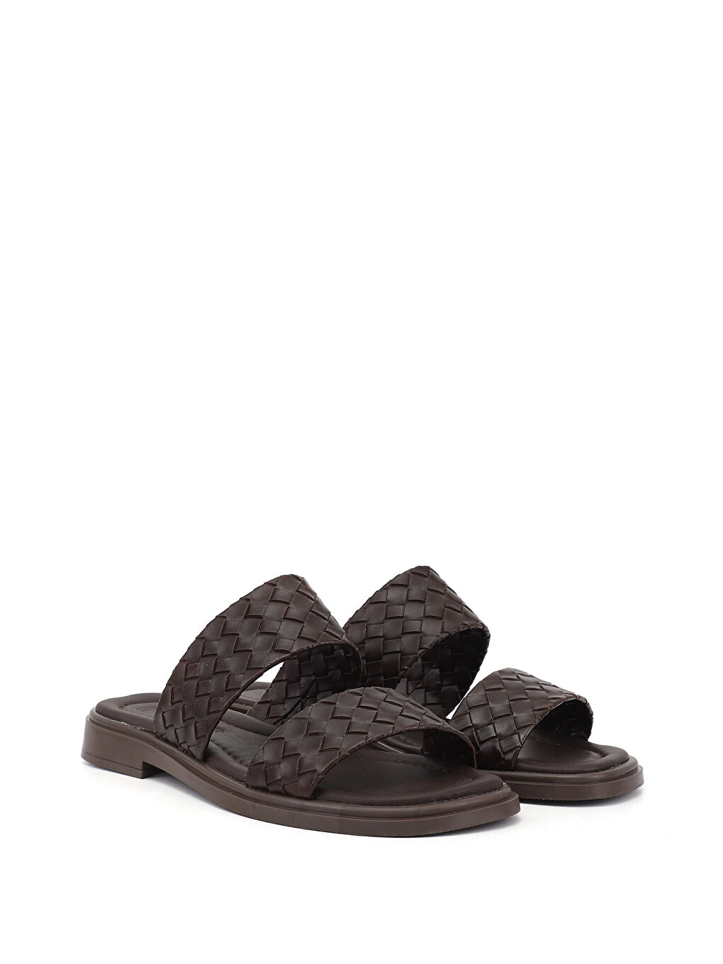 Kahverengi Kadın KAHVERENGİ Çift Bantlı Günlük Terlik-1