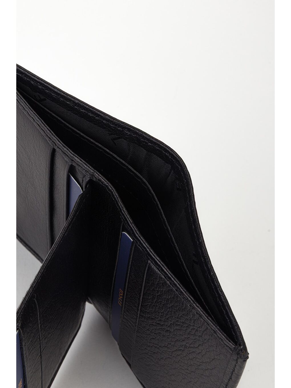 Siyah Kutulu Hakiki Deri Küçük Boy Dikey El Portföyü Cüzdan-3