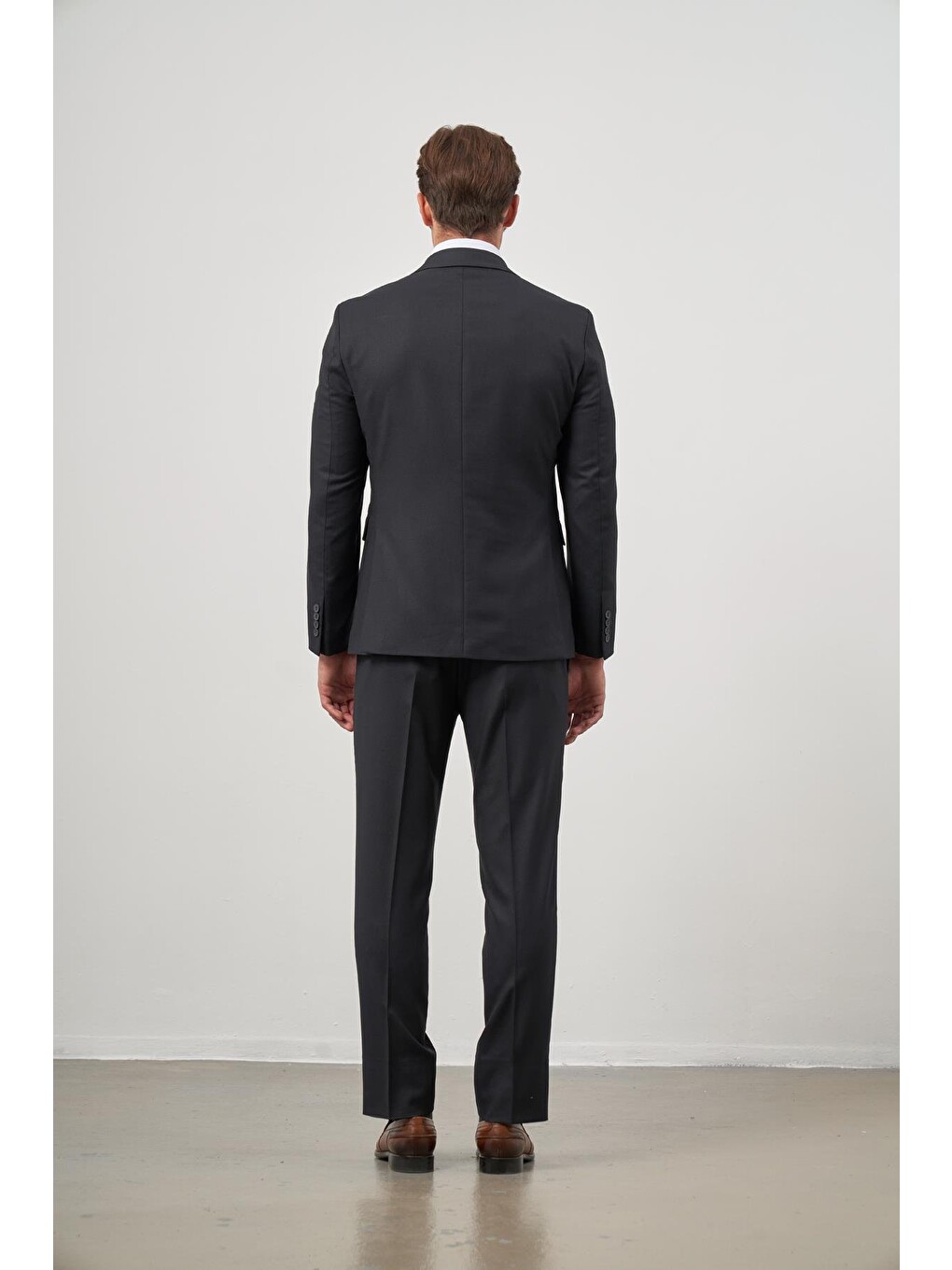 Koyu Lacivert Kılıç Yaka Yelekli 6 Drop Slim Fit Classic Takım Elbise 1001245155-3