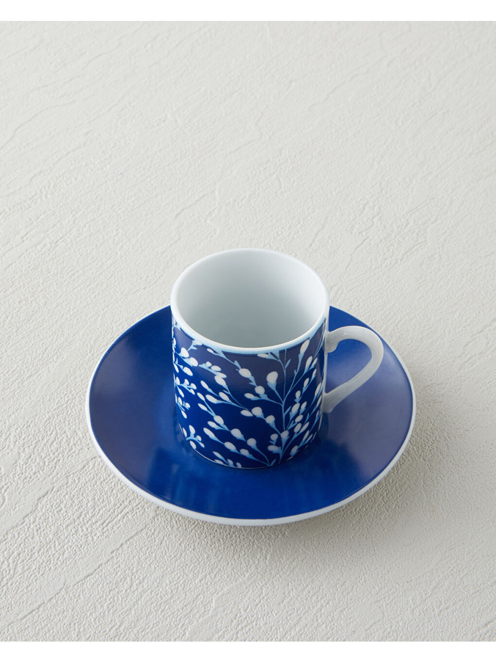 Fawn Porselen 4 Parça 2 Kişilik Kahve Fincan Takımı 80 ml Koyu Mavi-2