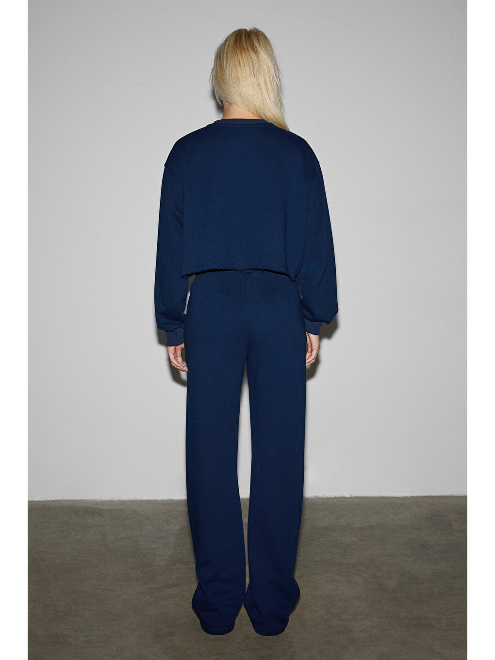 Qerks Kadın Baskı Detaylı Oversize Lacivert Sweatshirt-3