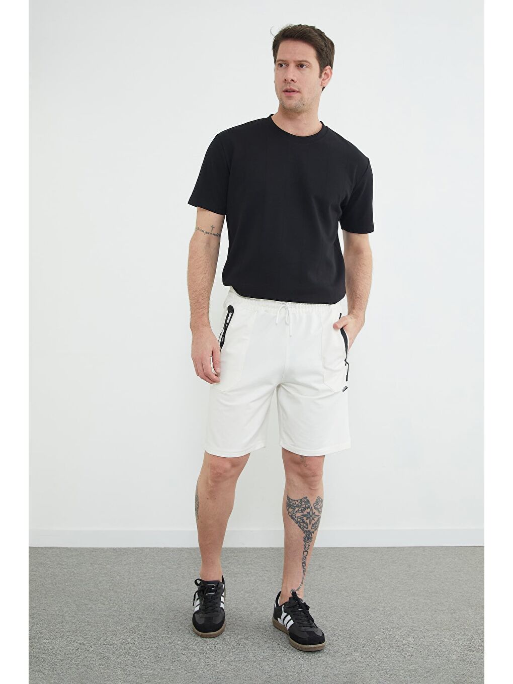 Ekru Coolstyle Etiketli Beli Lastikli Şort-3