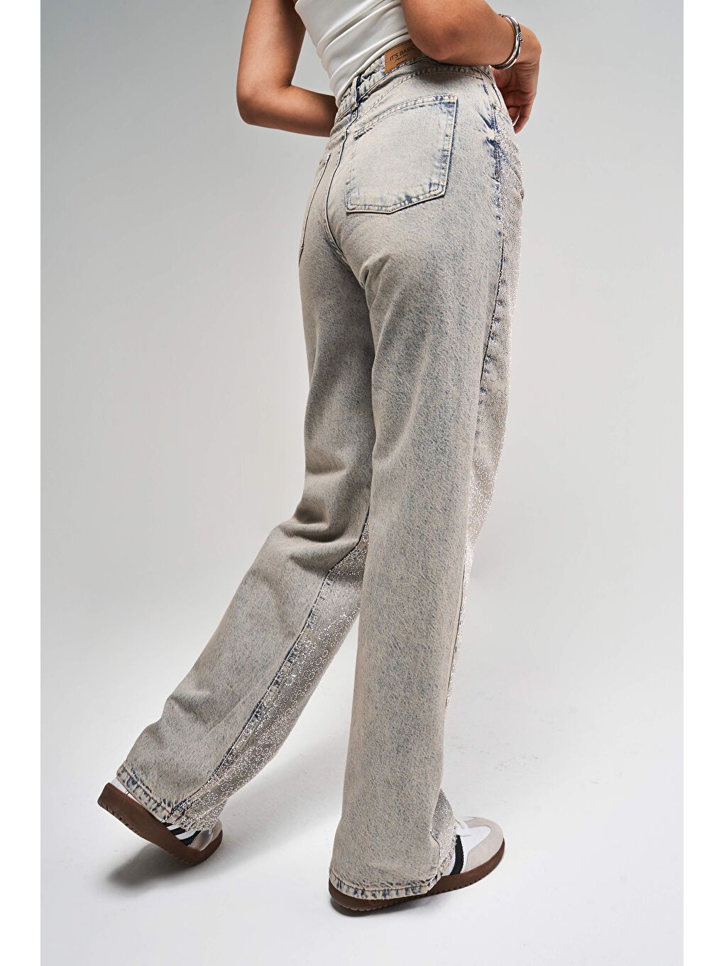 Mavi Kadın T.Kot Rengi T-4S5-90 Parlak Taşlı %100 Pamuk Tasarım Straight Fit Denim Jean-3