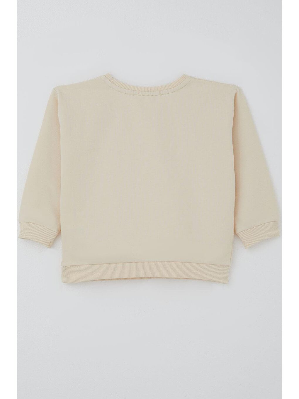 Ekru Kız Çocuk Sweatshirt Güpürlü Kalp Arma Detaylı Krem (2-6 Yaş)-2