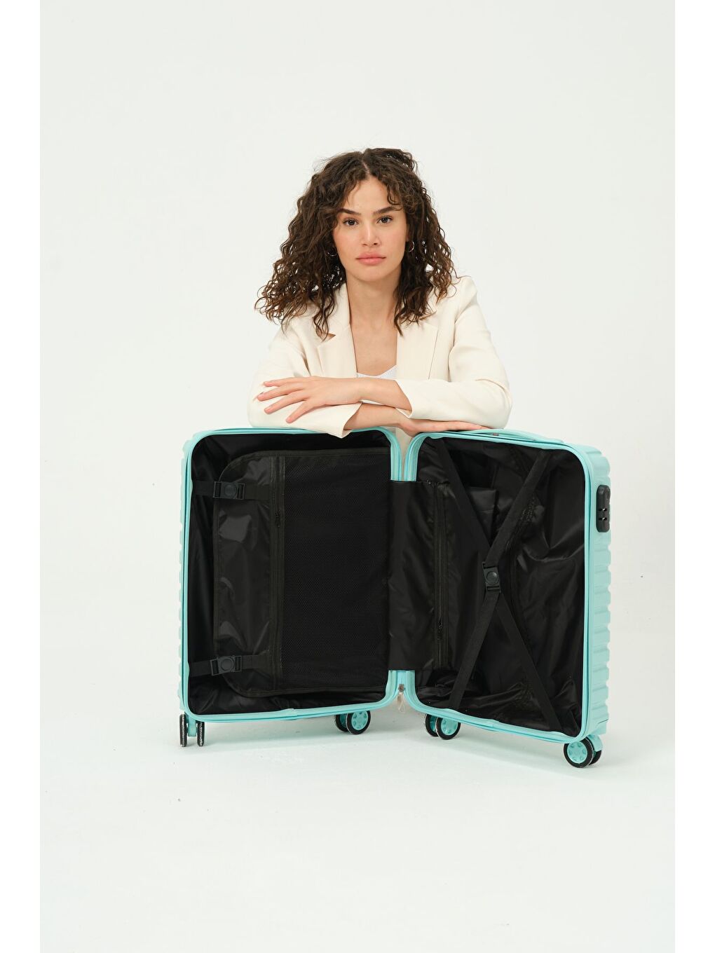 Kabin Boy Turkuaz PP Valiz-4