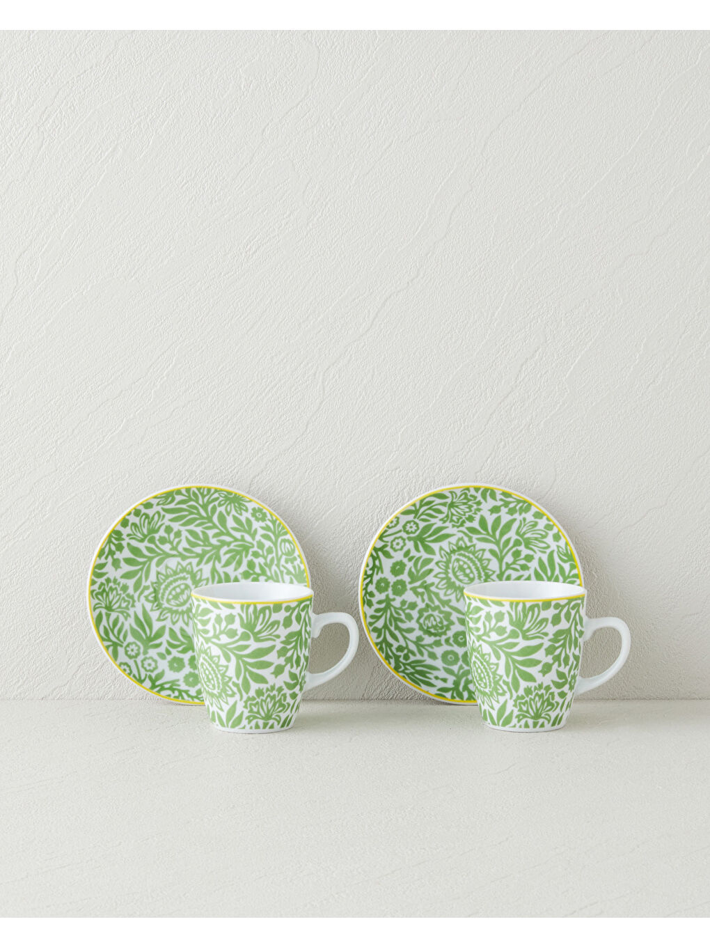 Nami Porselen 4 Parça 2 Kişilik Kahve Fincan Takımı 80 ml Yeşil-1