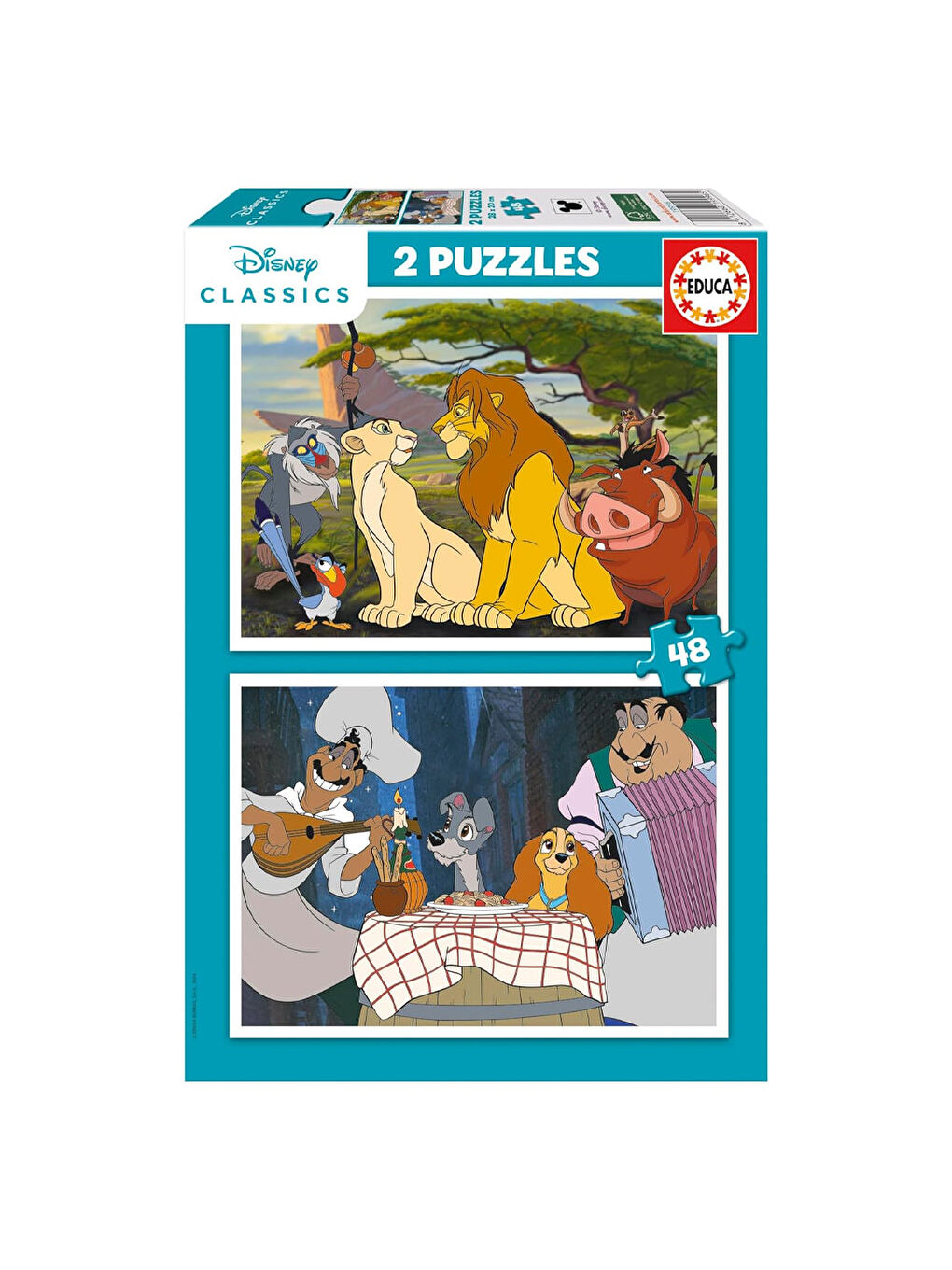 Çocuk Puzzle 2x48 Parça Disney Hayvanları 19996