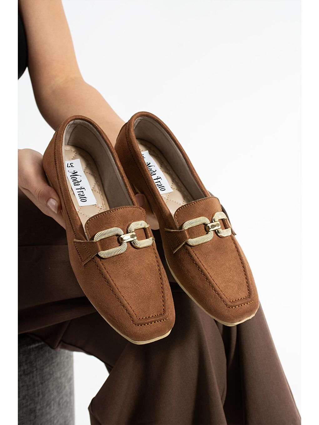 Kahverengi Aly-165 Kadın Babet Günlük Kadın Ayakkabı-3