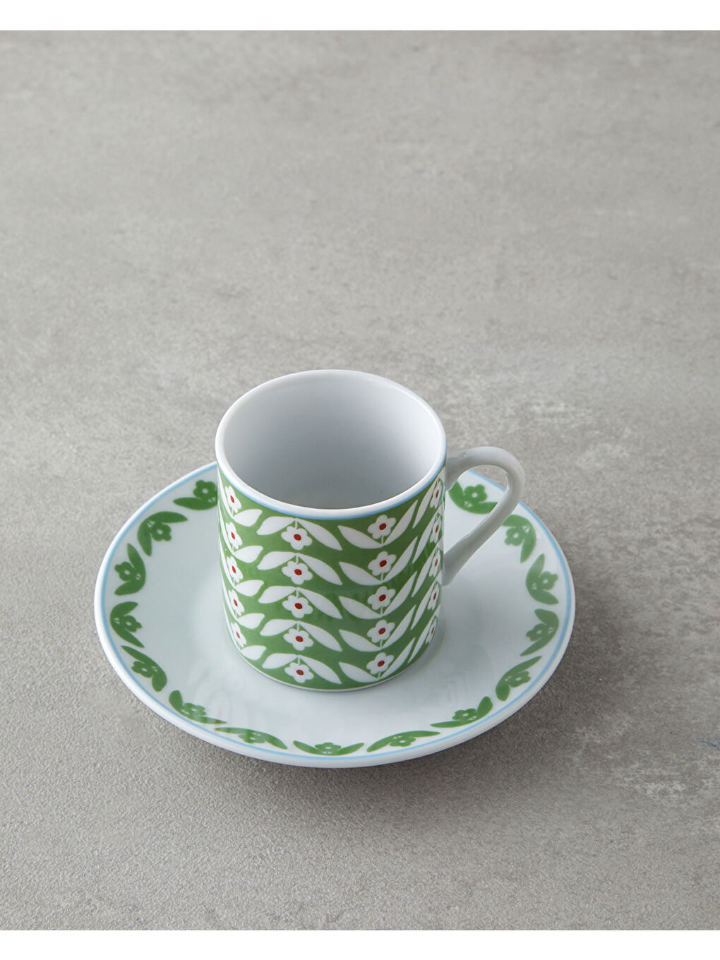 Nixie Porselen 4 Parça 2 Kişilik Kahve Fincan Takımı 80 ml Yeşil-Mavi-2