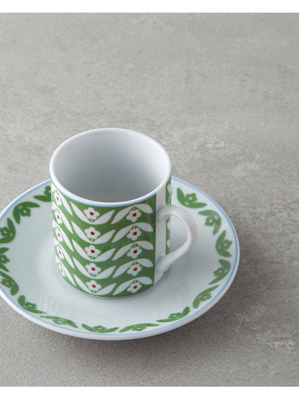 Nixie Porselen 4 Parça 2 Kişilik Kahve Fincan Takımı 80 ml Yeşil-Mavi-3