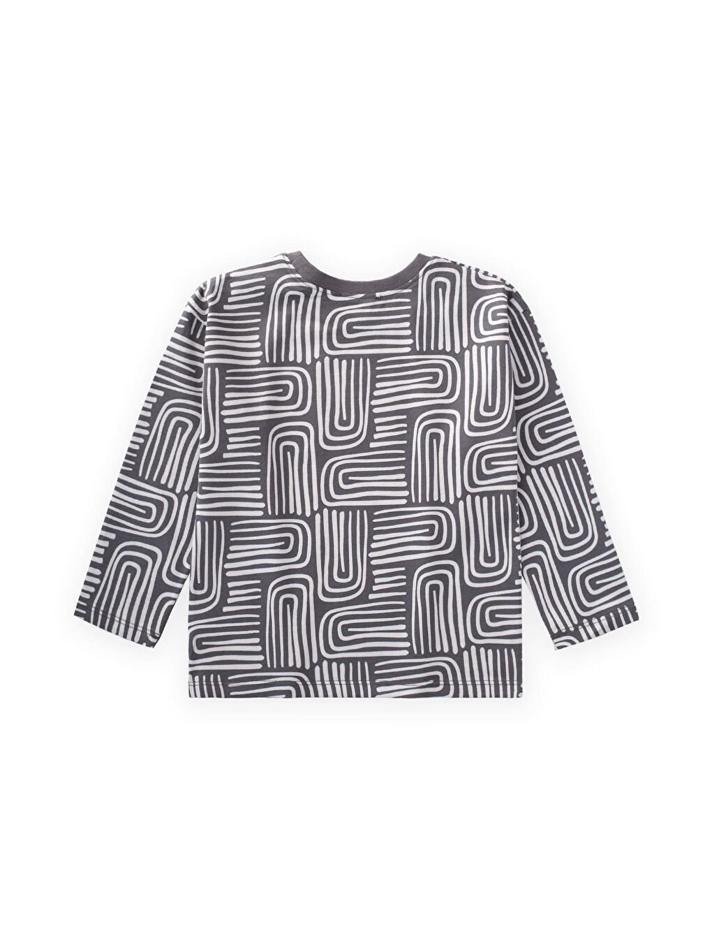 Antrasit Erkek Çocuk Uzun Kollu Desenli Tişört-1