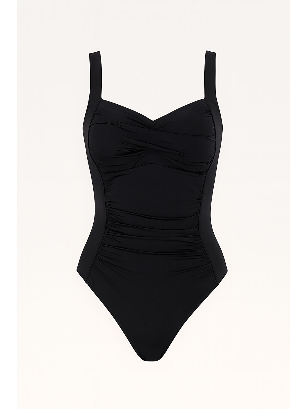 Siyah Büzgülü Korseli Toparlayıcı Mayo