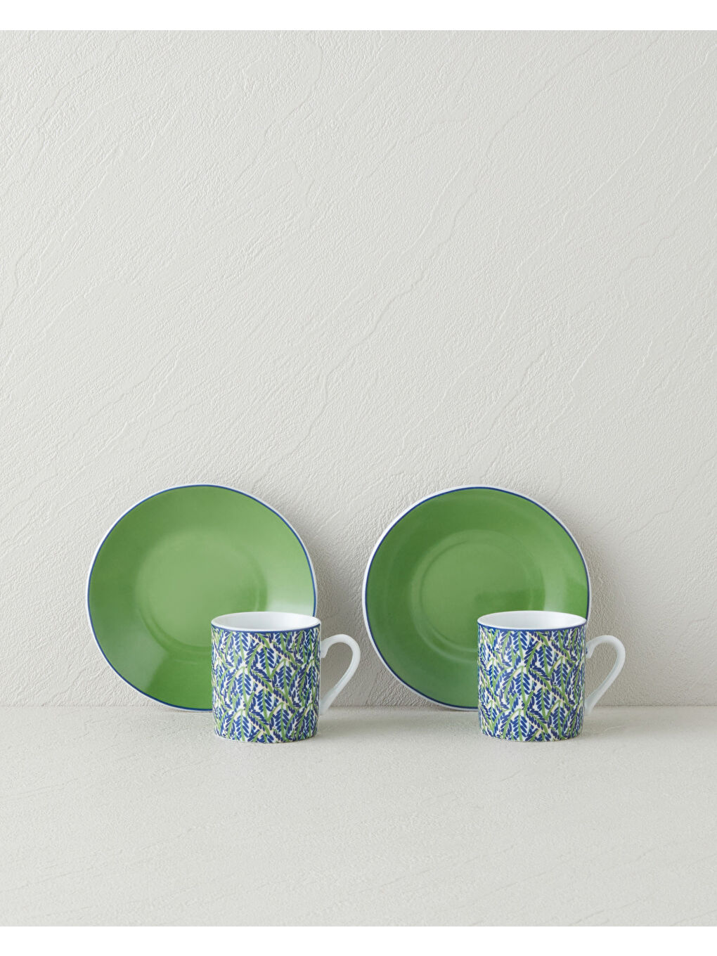 Mira Porselen 4 Parça 2 Kişilik Kahve Fincan Takımı 80 ml Yeşil-1