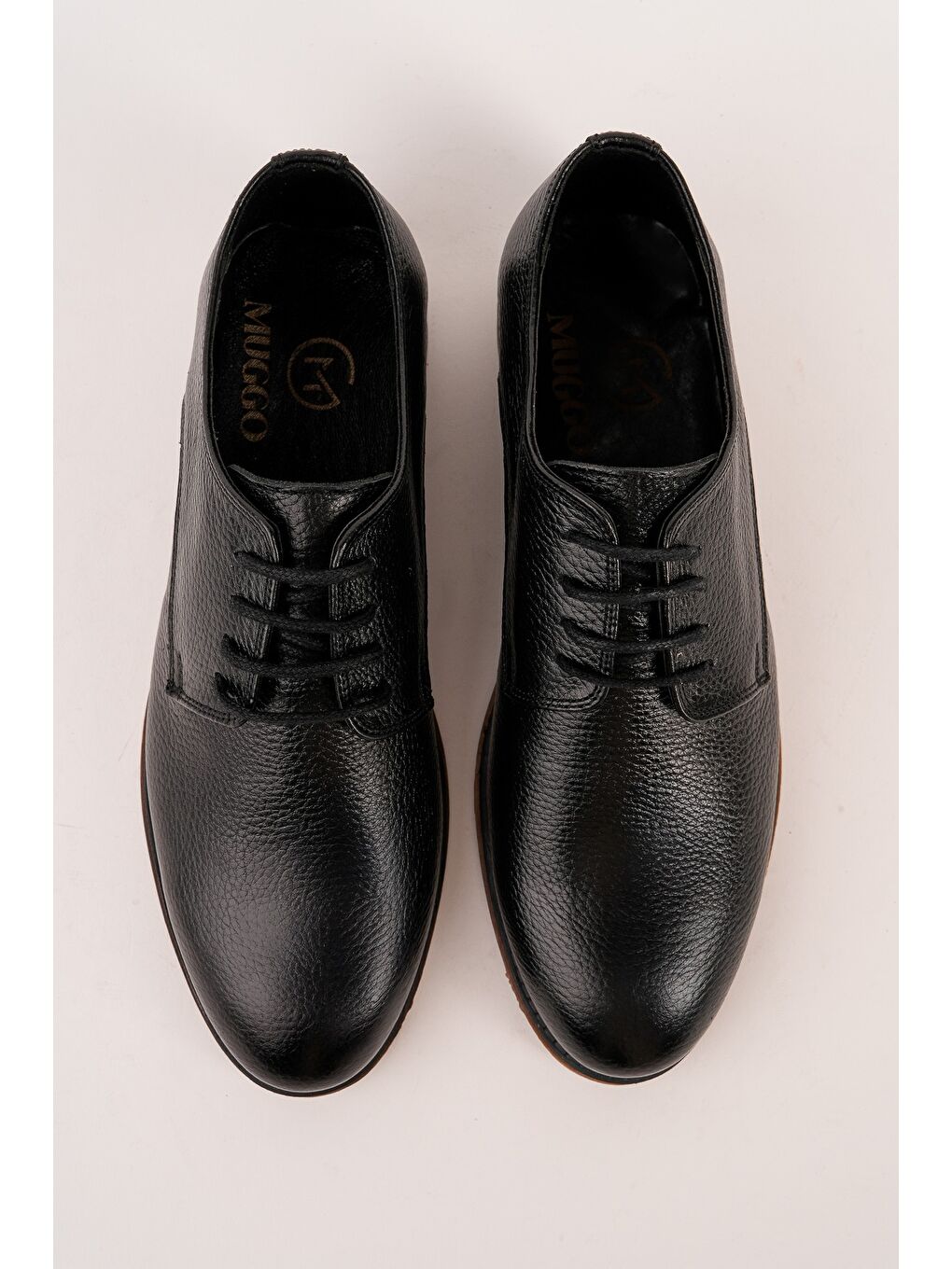 Siyah MATHEW Hakiki Deri Bağcıklı Erkek Günlük Klasik Casual Ayakkabı