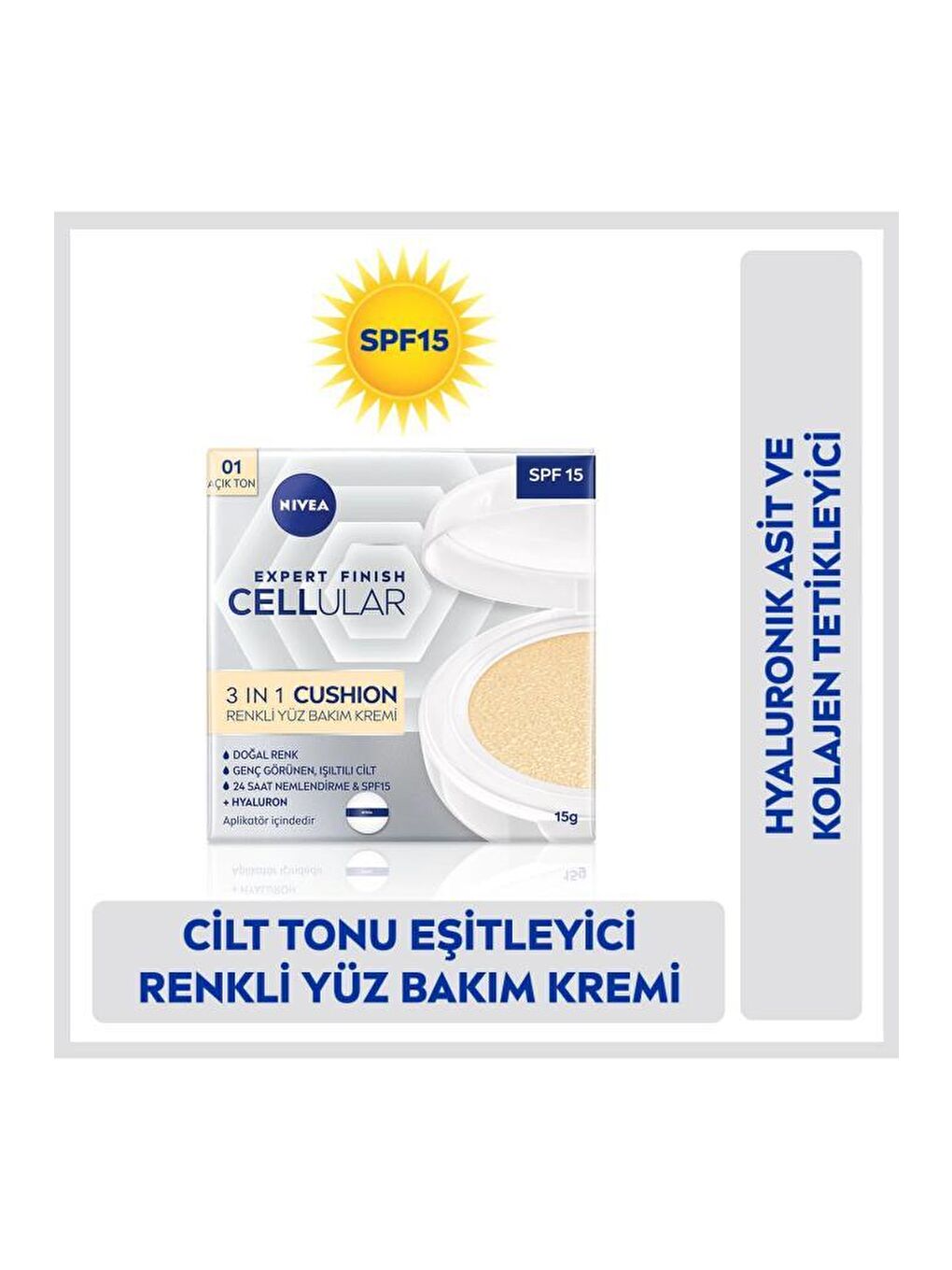 NIVEA Açık Bej Cellular Expert Finish Cushion Renkli Yüz Bakım Kremi 15 ml