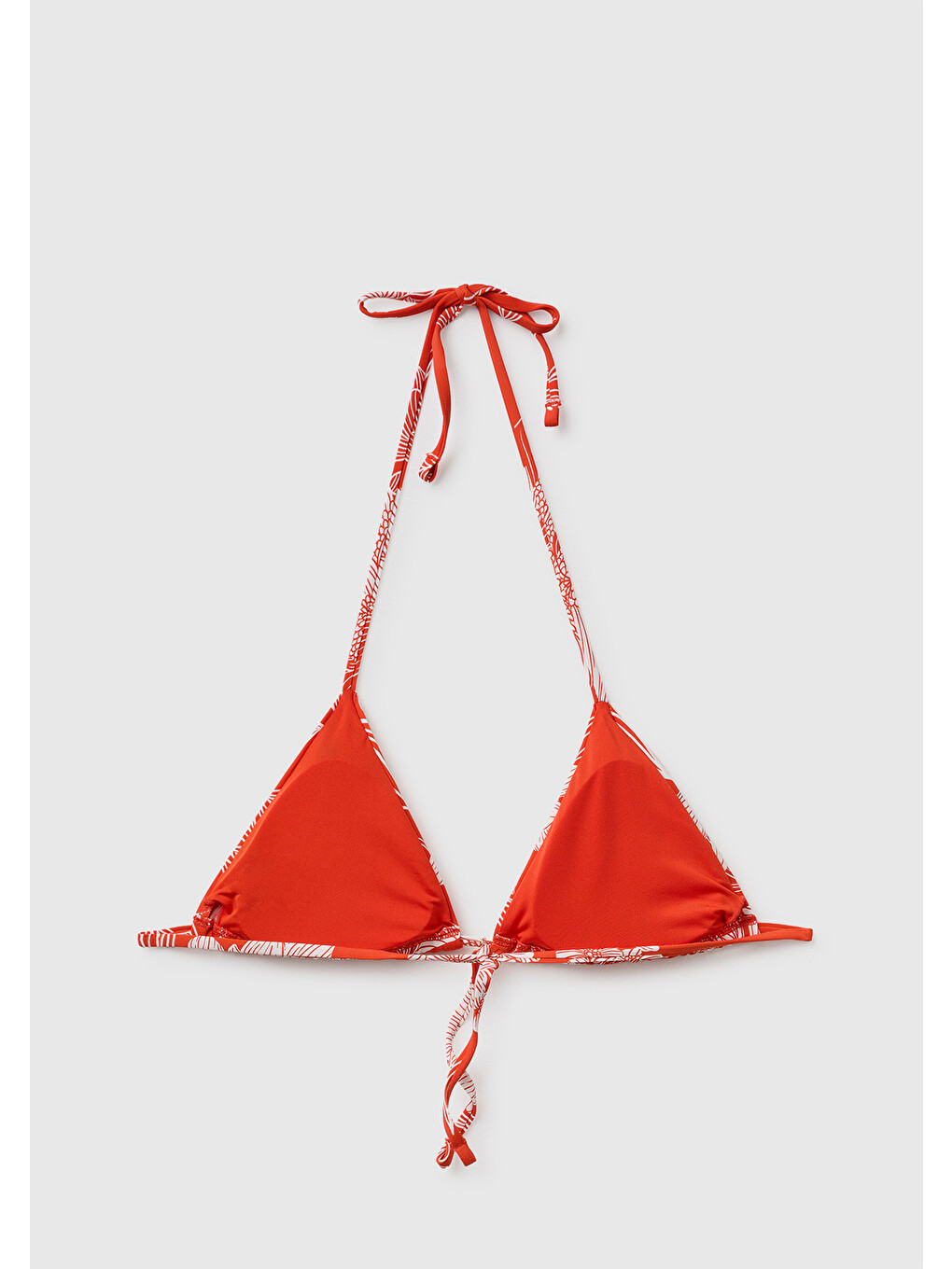 Kadın Turuncu Logo Detaylı Üçgen Bikini Üstü-1
