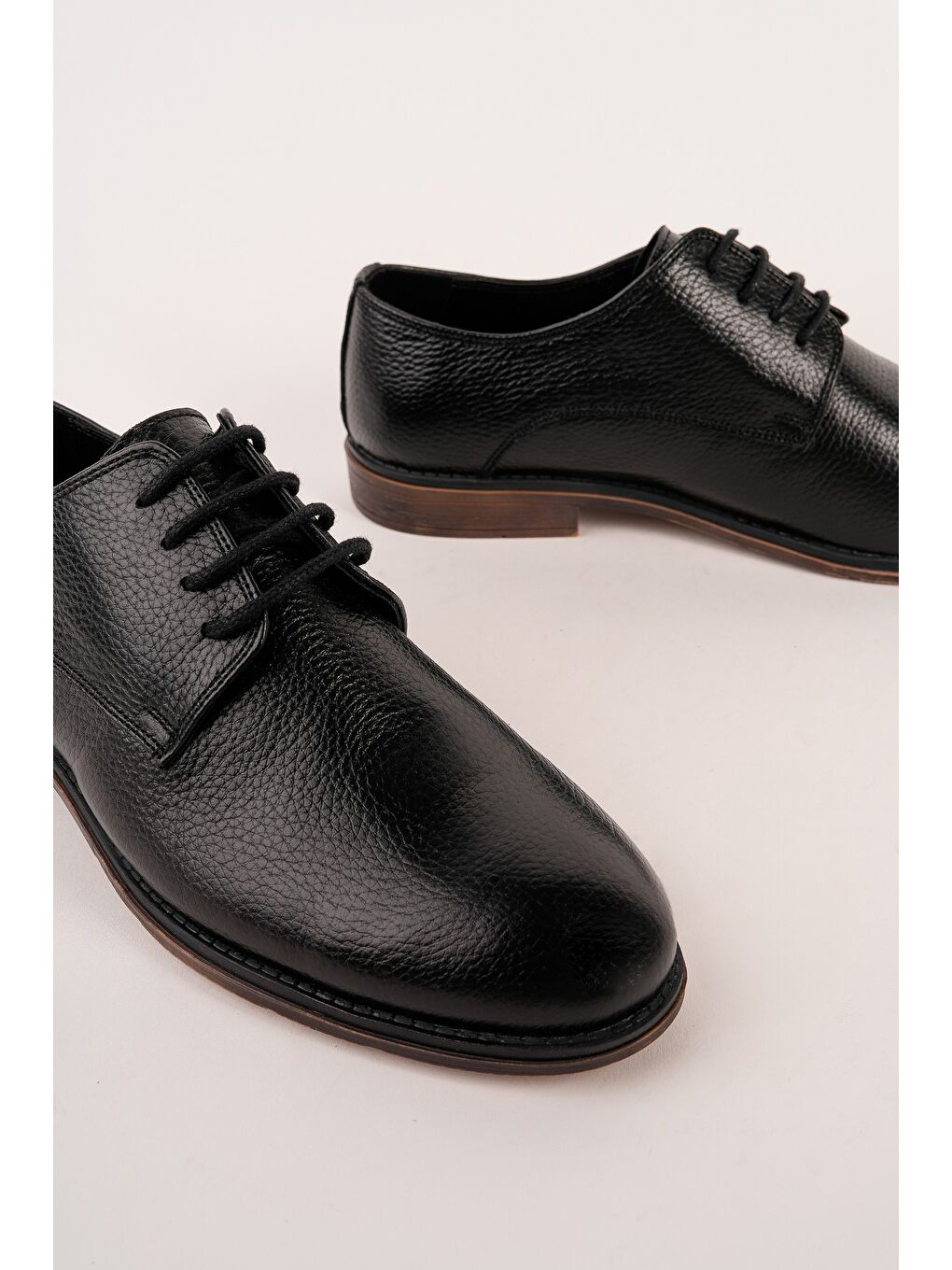 Siyah MATHEW Hakiki Deri Bağcıklı Erkek Günlük Klasik Casual Ayakkabı-2