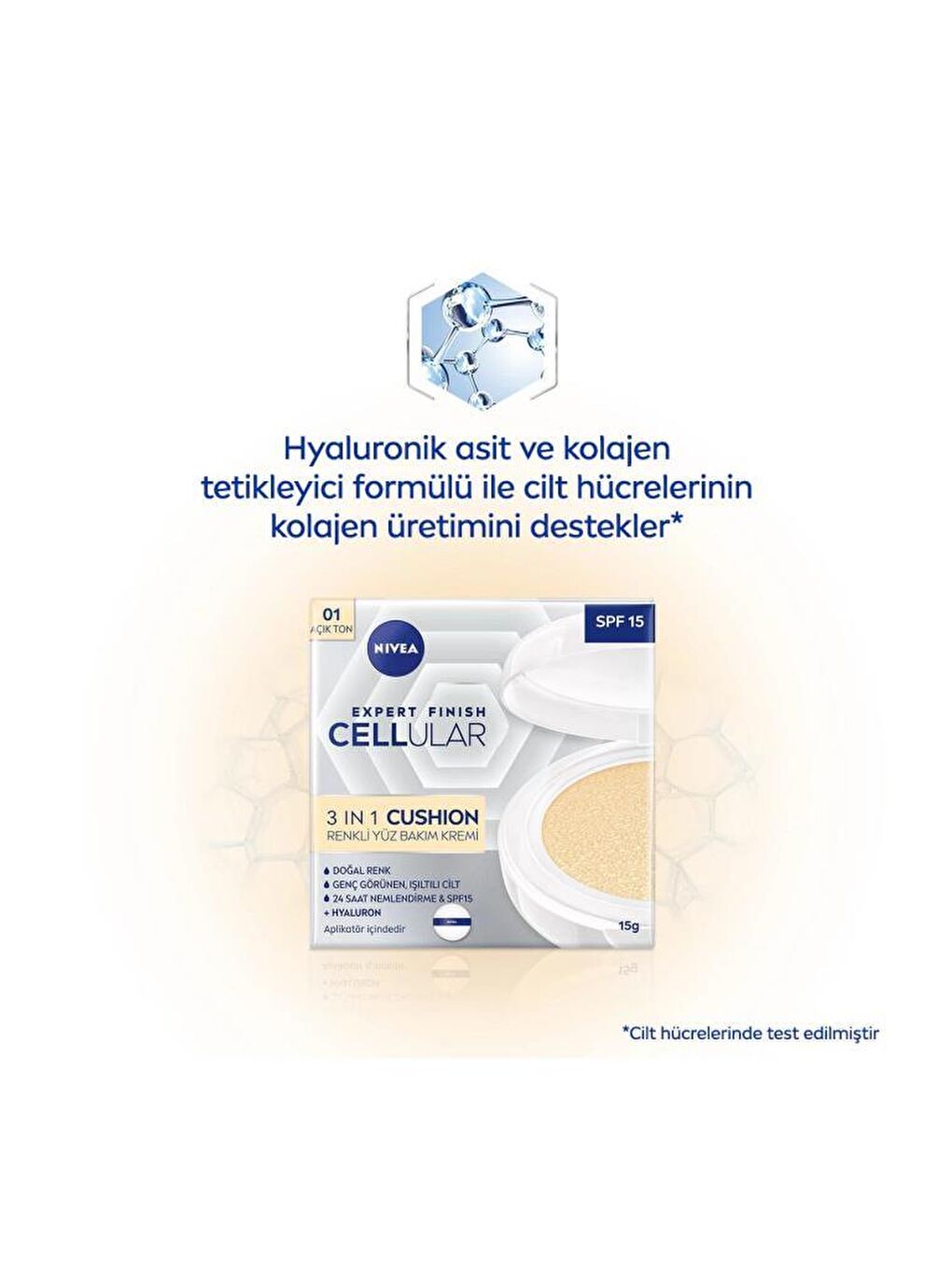 NIVEA Açık Bej Cellular Expert Finish Cushion Renkli Yüz Bakım Kremi 15 ml - 6