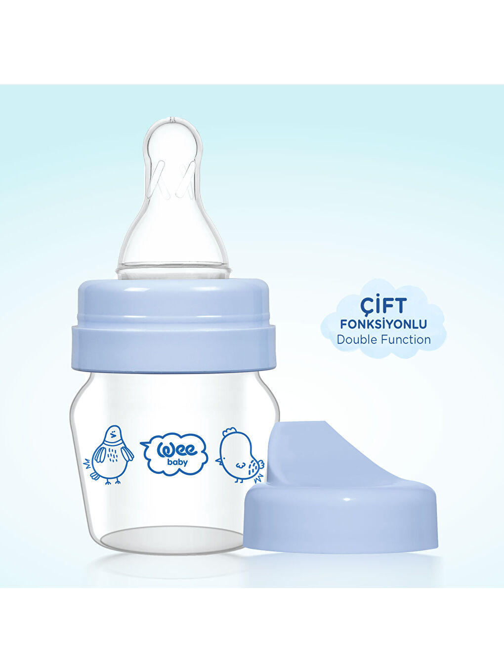 Mini Cam Alıştırma Bardağı Seti 30 ml - Mavi-2