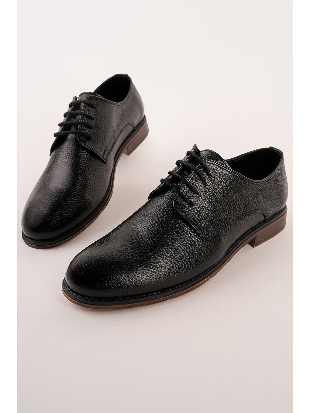 Siyah MATHEW Hakiki Deri Bağcıklı Erkek Günlük Klasik Casual Ayakkabı-4
