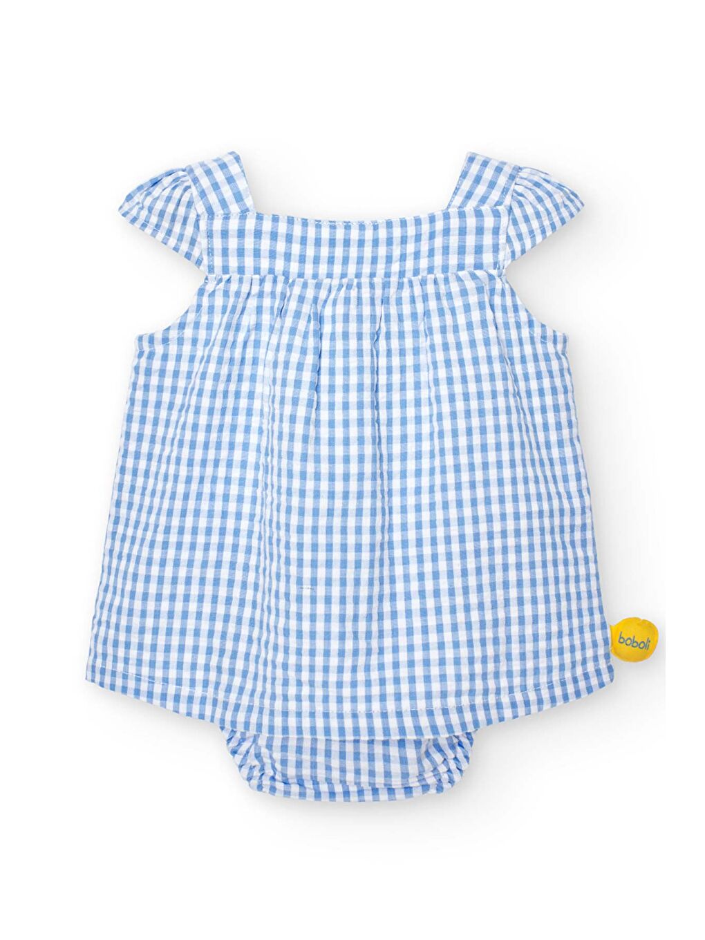 Mavi Kız Bebek Poplin Elbise-1