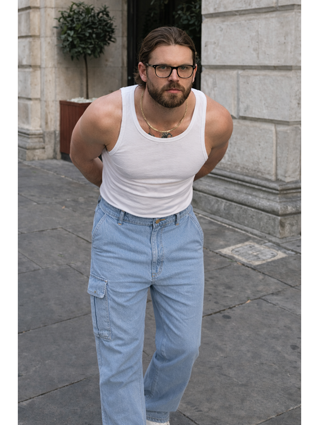 Erkek Günlük Kargo Cep B.Mavi Baggy Pantolon-2