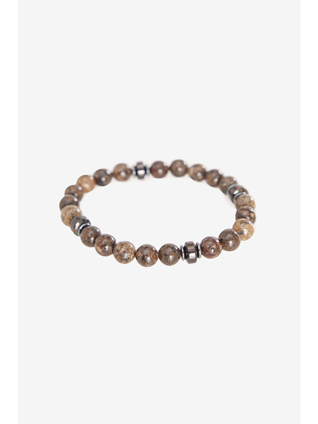 Erkek Kahverengi Doğal Taş Boncuk Bileklik
